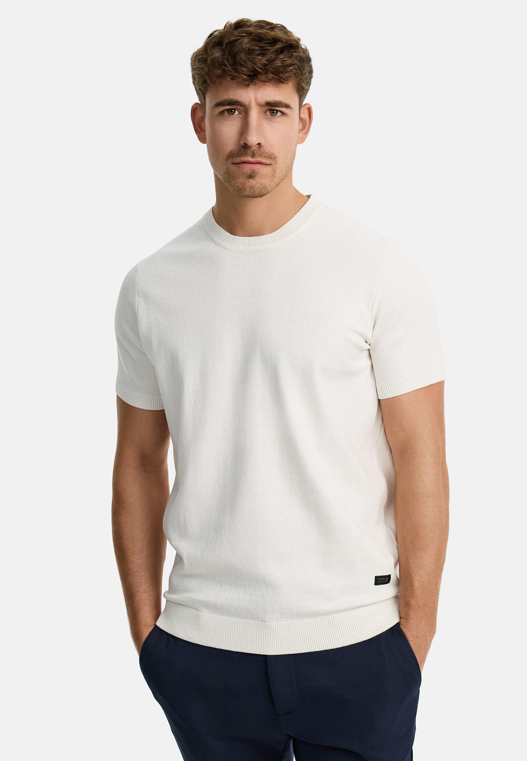 Indicode T-Shirt Herren INVasko Shirt Tee Herrenshirt T-Shirt Feinstrick mit Rippstricksaum