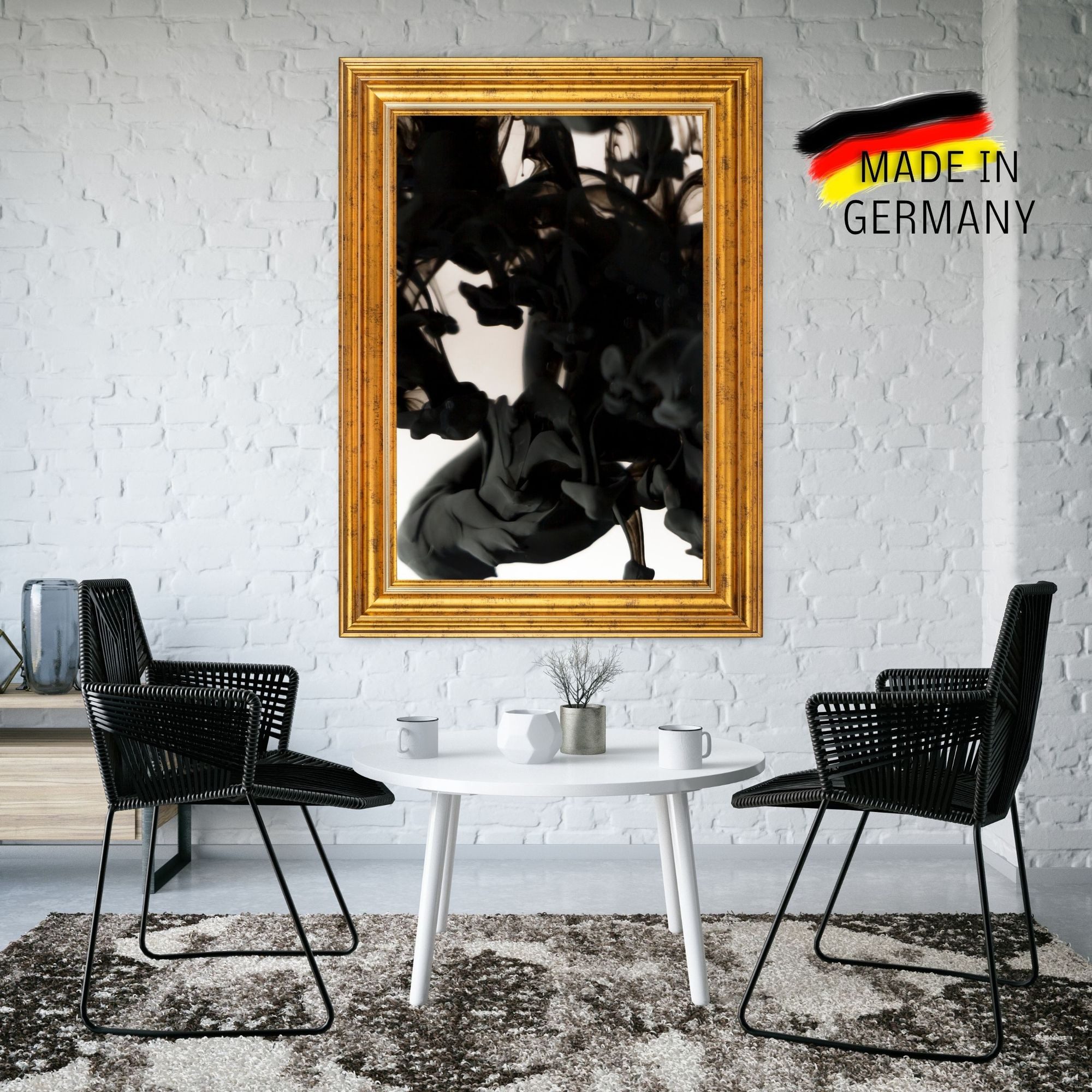 Clamaro Bilderrahmen, Bilderrahmen Antik Massivholz 'GENUA' GOLD BRAUN CLAMARO