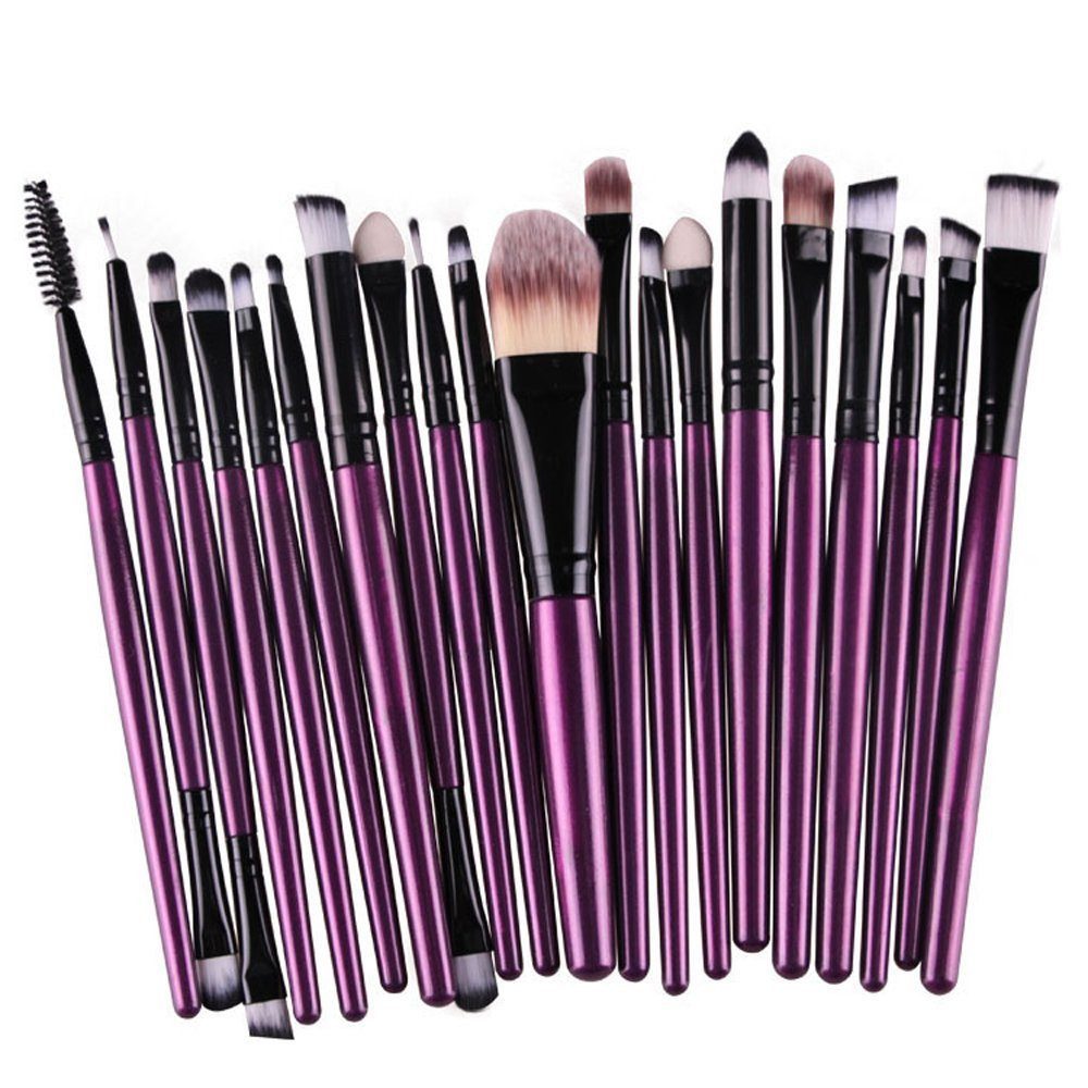 KINSI Kosmetikpinsel-Set 20 Stück Make-up,Pinsel zum professionellen auftragen von Lidschatten, 20 tlg., Foundation Eyeliner Rouge Lippenkosmetik Bürsten für Puder