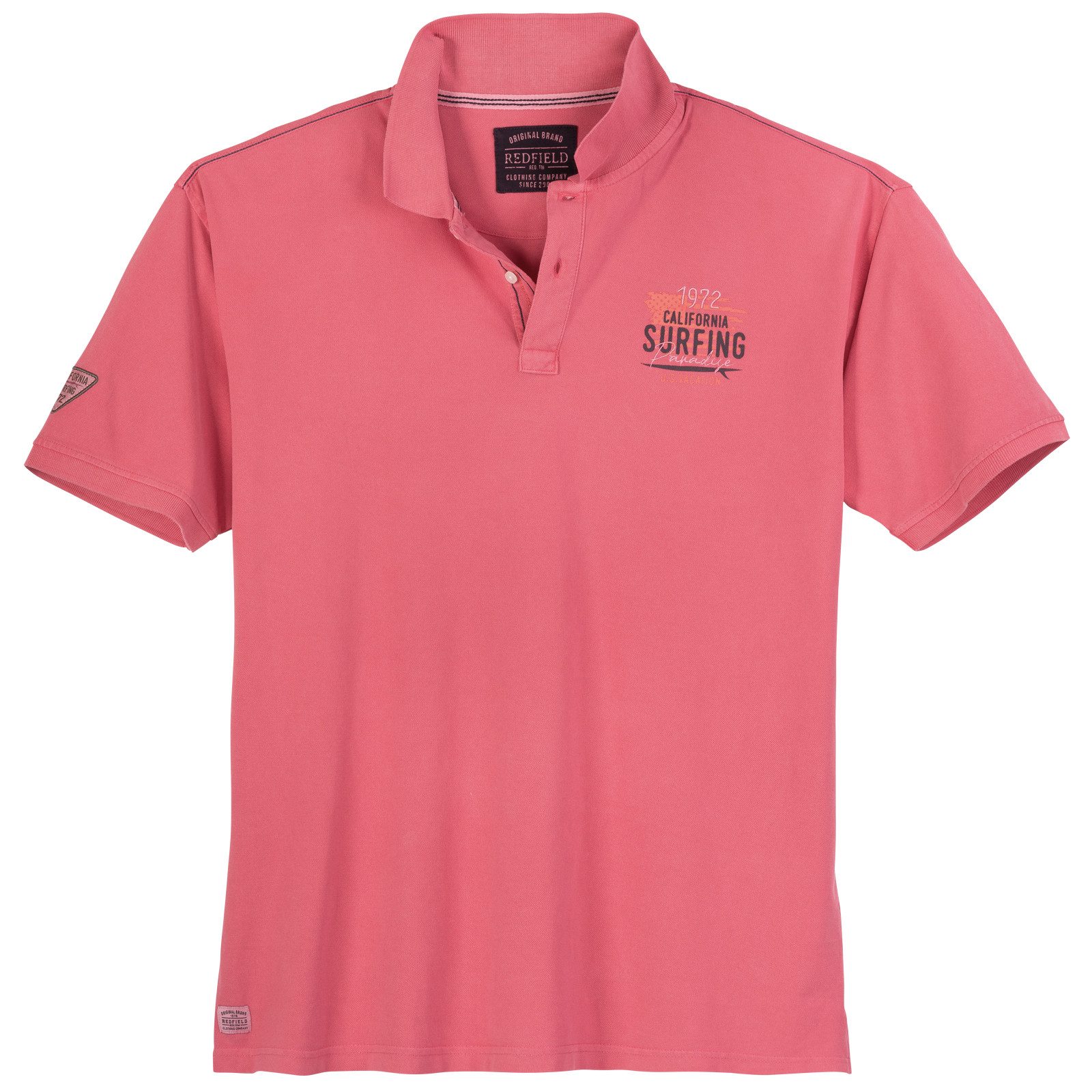 redfield Poloshirt Redfield Übergrößen Poloshirt SURFING dunkelrosa