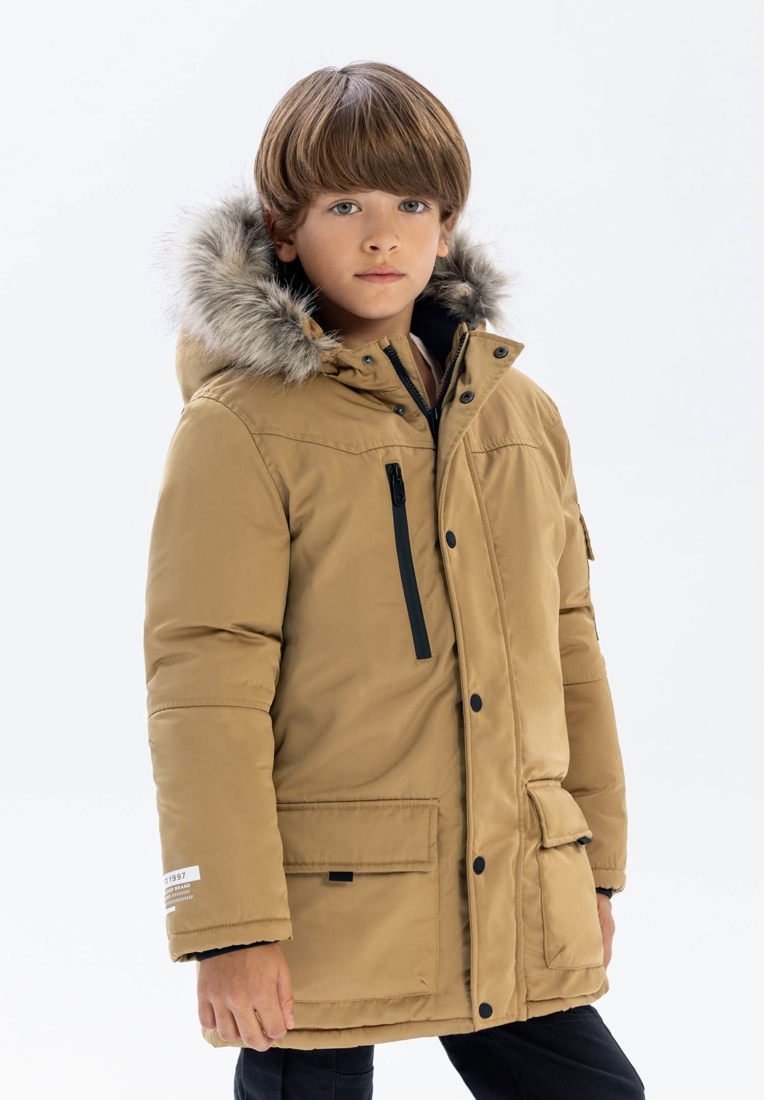 MINOTI Parka Längere Jacke mit Kapuze mit Kunstfellbesatz  (2y-14y) günstig online kaufen