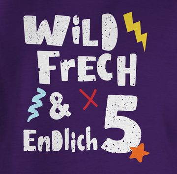 Shirtracer T-Shirt Wild frech und endlich 5 - Fünf Jahre Wunderbar 5. Geburtstag