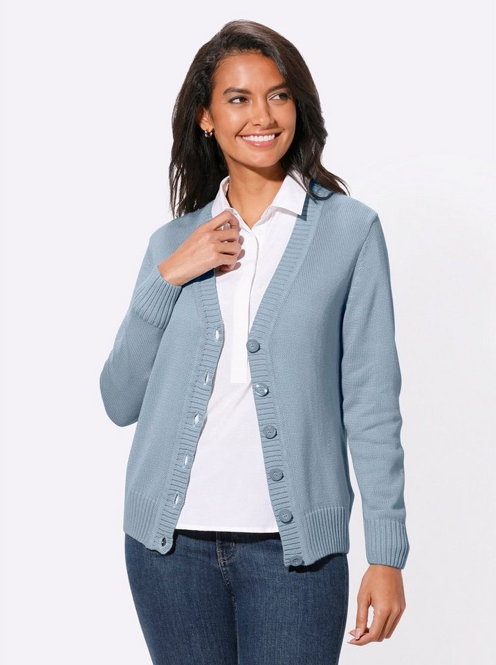 Witt Strickjacke Strickjacke Langarm Materialmix