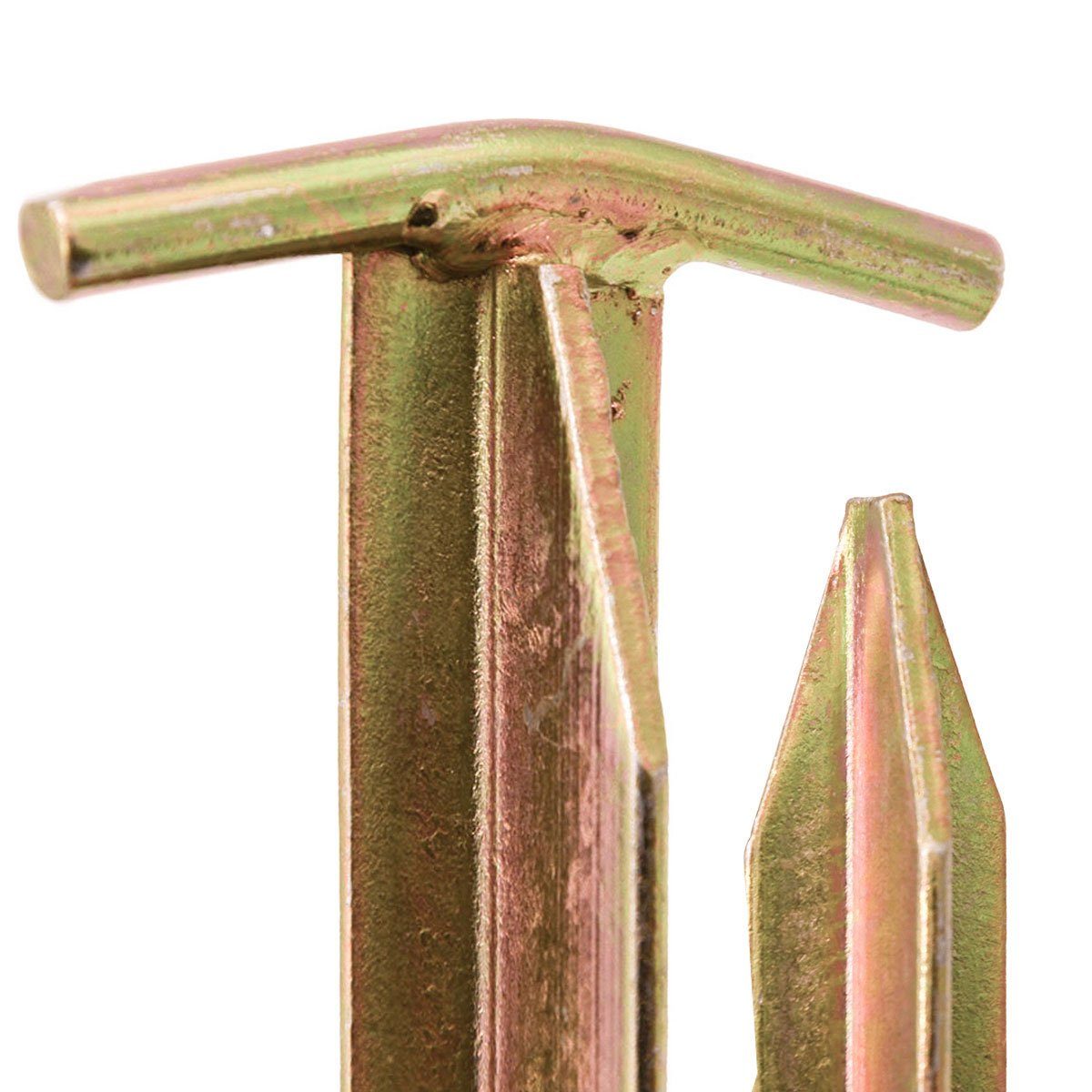 AMANKA Zelthering Set: 4 Massive Erdnägel für Zelte - 300 mm Camping Heringe Verzinkt, T-Profil Bodenanker für harte Böden - Zelt Zubehör Witterungsbeständig