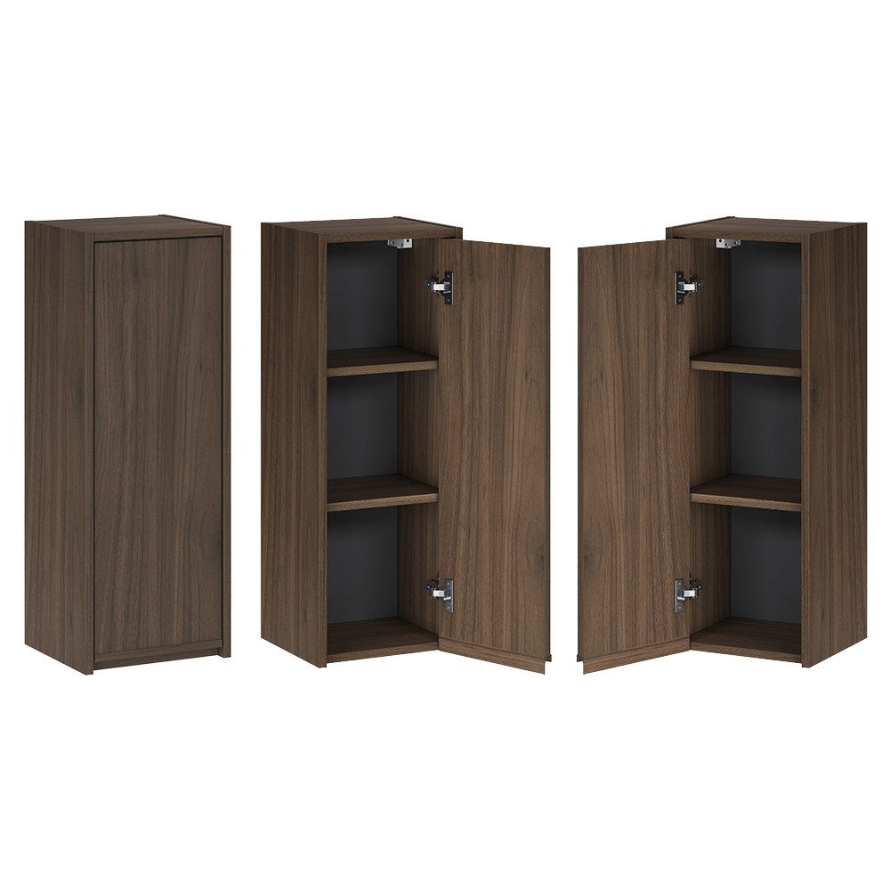 Lomadox Hochschrank VERZUOLO-56-WALNUT 30 cm breit in Walnuss, wandhängend