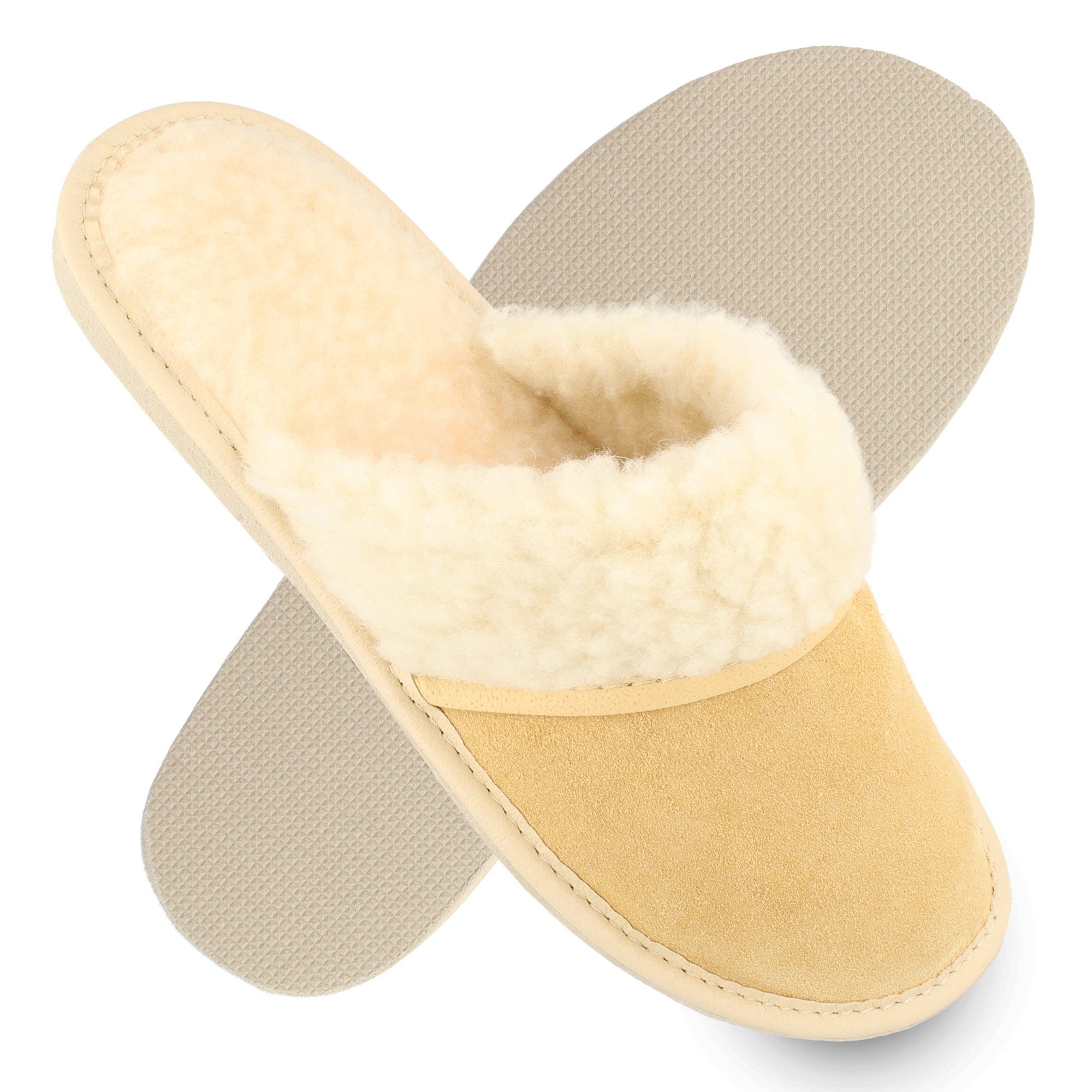 filsko Brana Hausschuhe "Cappuccino" für Damen Hausschuh mit Schafwolle-Strickware gefüttert