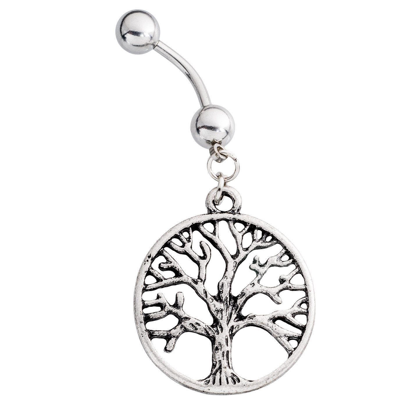 Paletti Bauchnabelpiercing Bauchnabelpiercing, Chirurgenstahl, Hängender Baum des Lebens (1-tlg)