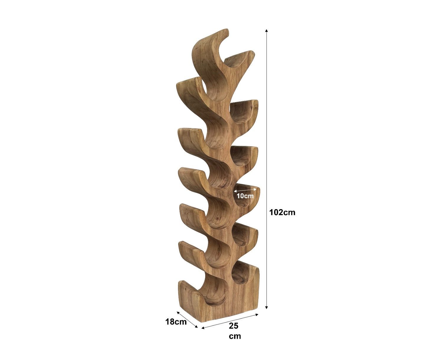 Livingfurn Weinregal Design Massivholz Weinregal Weinständer aus Suar Holz günstig online kaufen