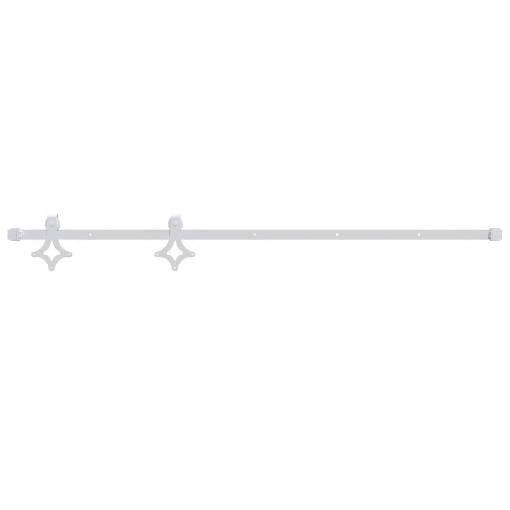 vidaXL Türbeschlag Schiebetürbeschlag 183 cm Stahl Weiß (1 St)