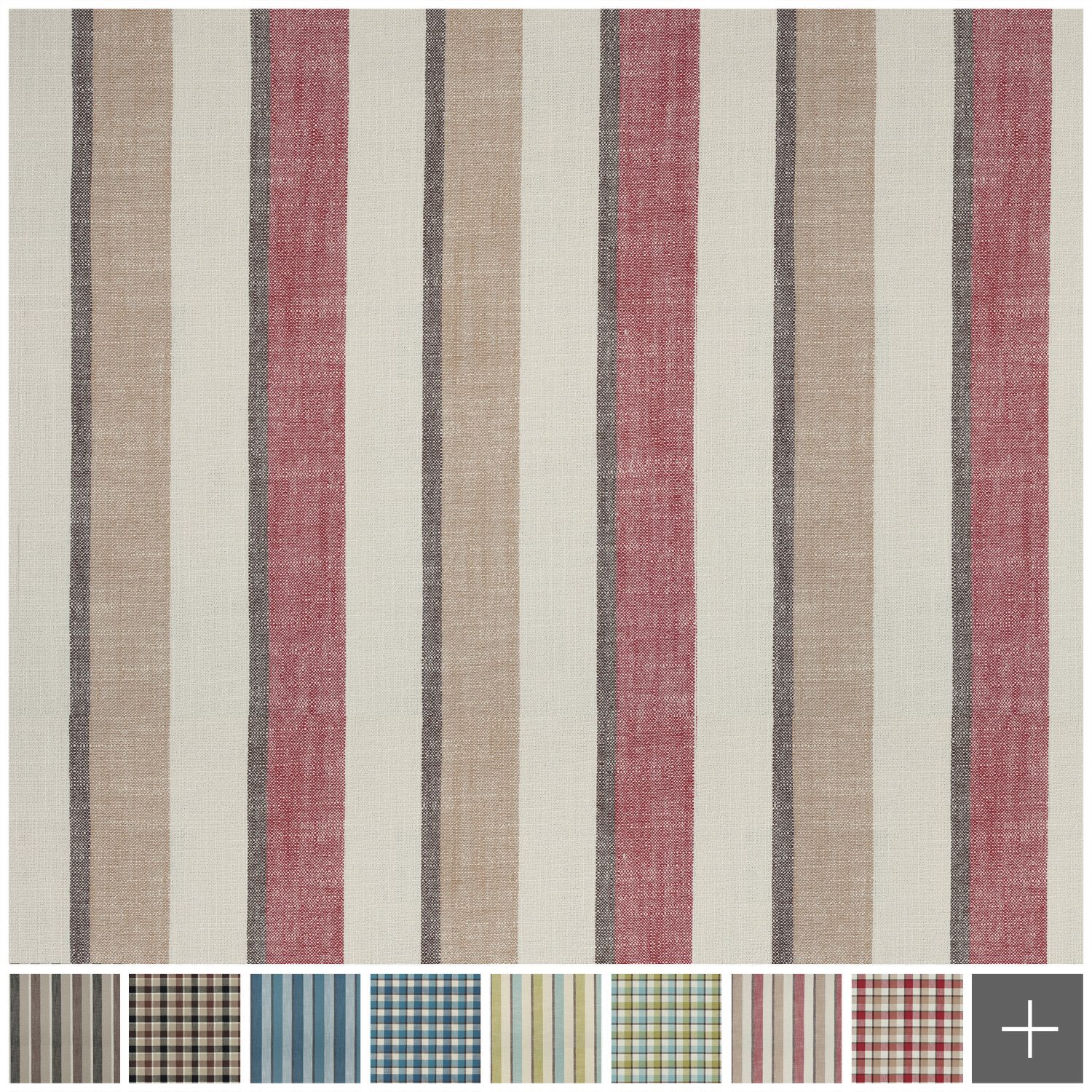 novely® Stoff FINN - Karierter bzw. Gestreifter Möbelstoff - Robuster Polsterstoff, Robust, Kuschelweich, Pflegeleicht, Meterware, 1lfm