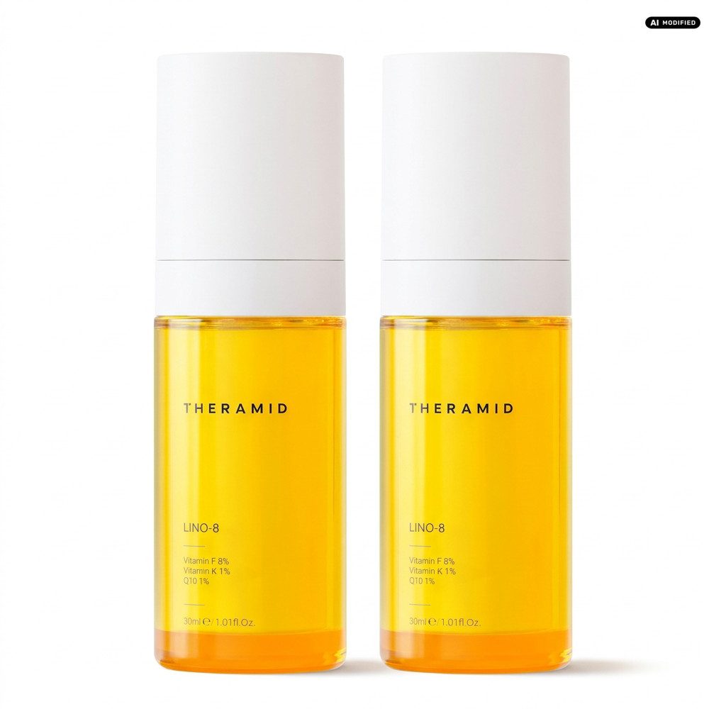 NICHE BEAUTY LAB Gesichtsserum Niche Beauty Lab Theramid LINO-8 Serum 2er Set, 1-tlg., Antioxidatives Gesichtsserum mit Vitamin F, Vitamin K und Q10