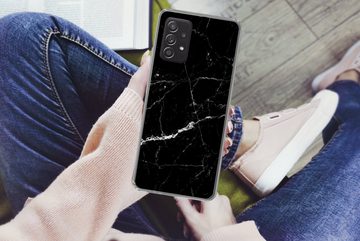 MuchoWow Handyhülle Marmoroptik - Schwarz - Luxus, Phone Case, Handyhülle Samsung Galaxy A53, Silikon, Schutzhülle
