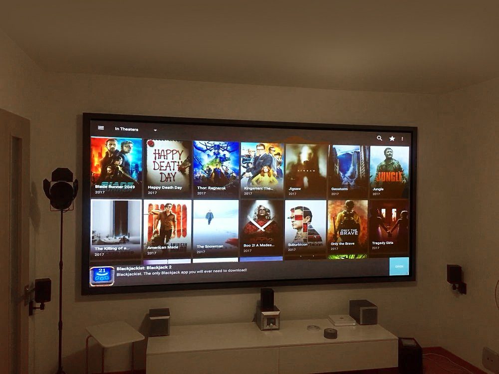 Maclean MC-921 Rahmenleinwand (100" Kinoprojektion Wall Screen 221 x 124 cm Zoll 16:9)