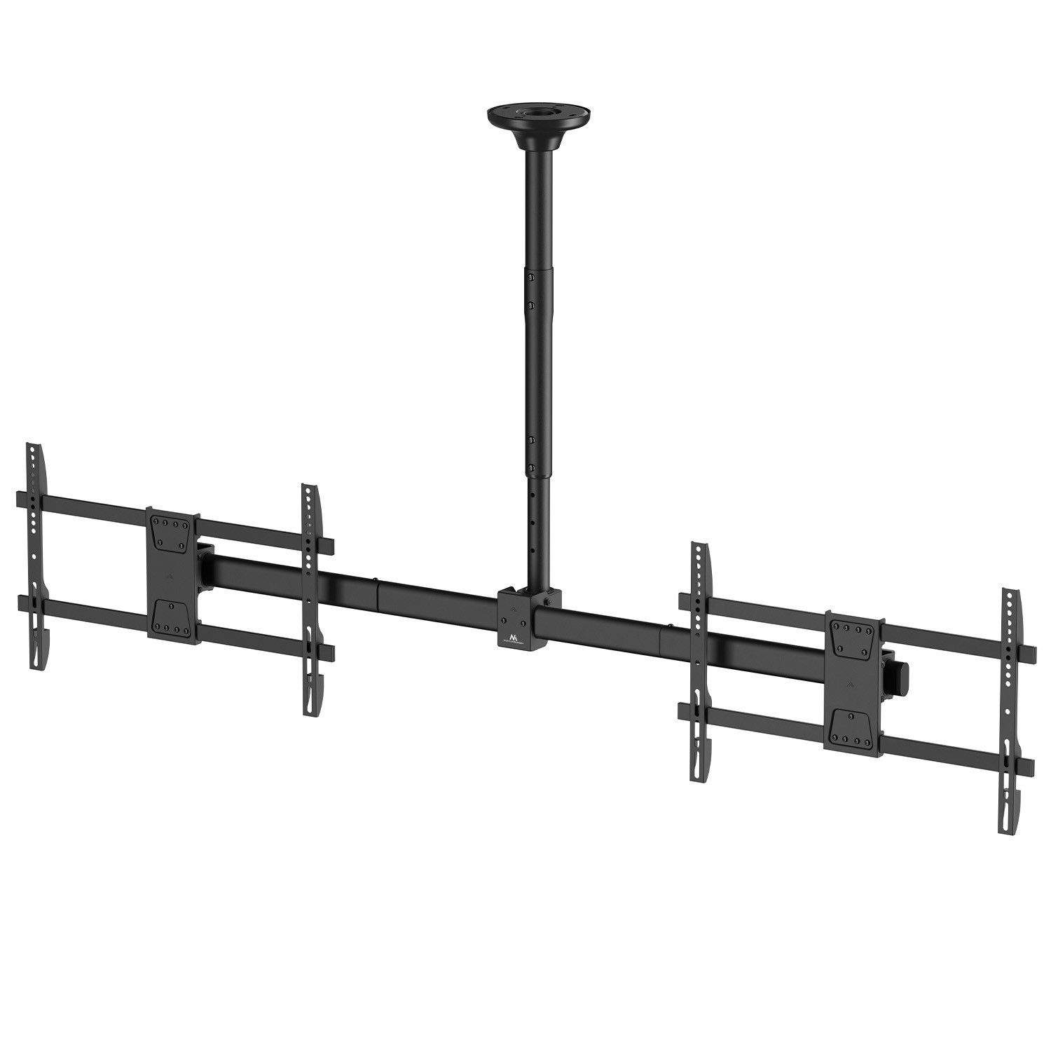 Maclean TV-Deckenhalterung MC-111 B Deckenhalterung für 2 TVs 34-60'' max. 2x40kg, (bis 60 Zoll, Nivellierungsmöglichkeit, Rotationsverstellung, Neigungsverstellung)