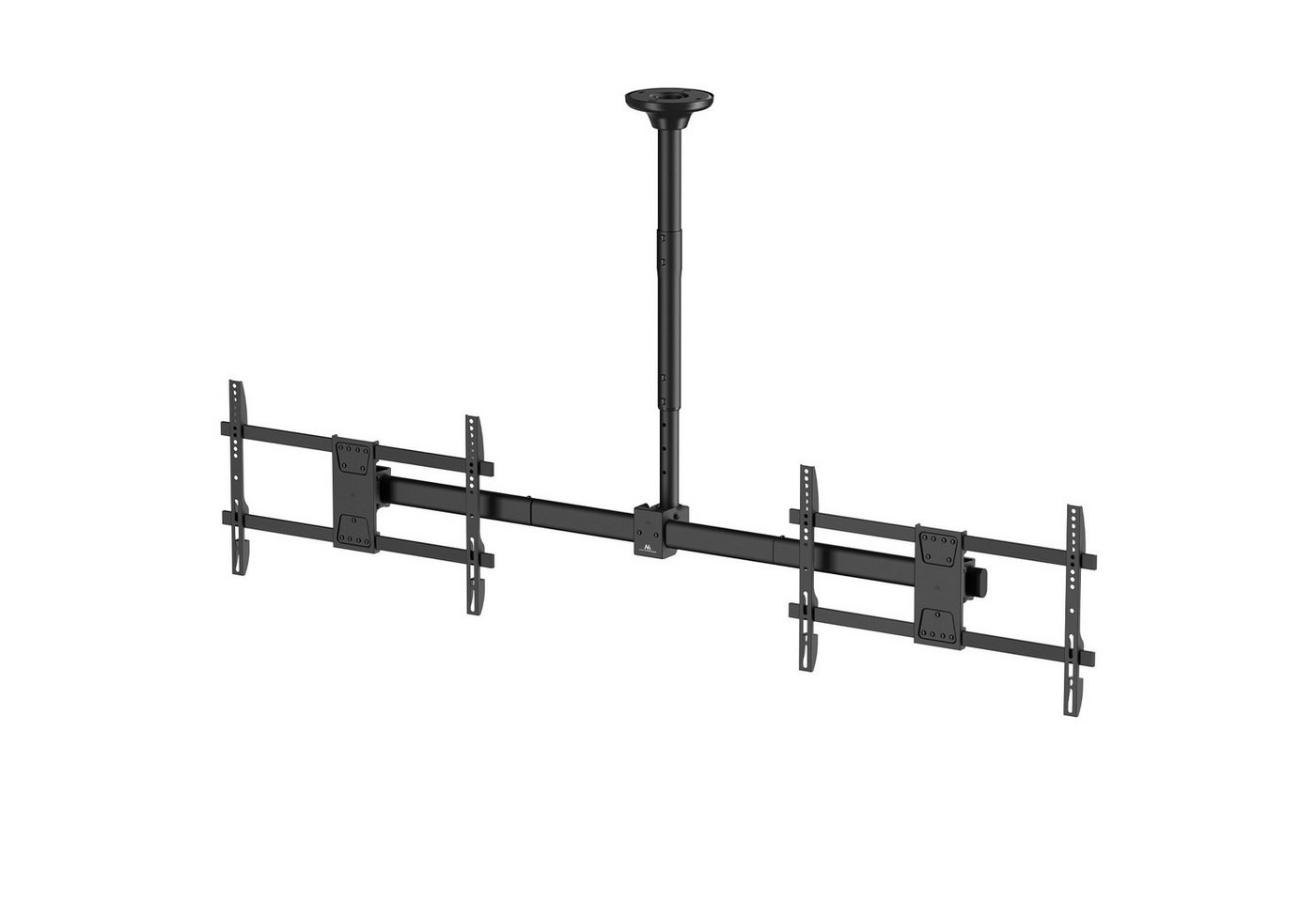 Maclean TV-Deckenhalterung MC-111 B Deckenhalterung für 2 TVs 34-60'' max. 2x40kg, (bis 60 Zoll, Nivellierungsmöglichkeit, Rotationsverstellung, Neigungsverstellung)