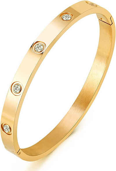 Haiaveng Armspange Jewelry Gold Plated Love Bangle, Stone bracelet Non-tarnish bracelet