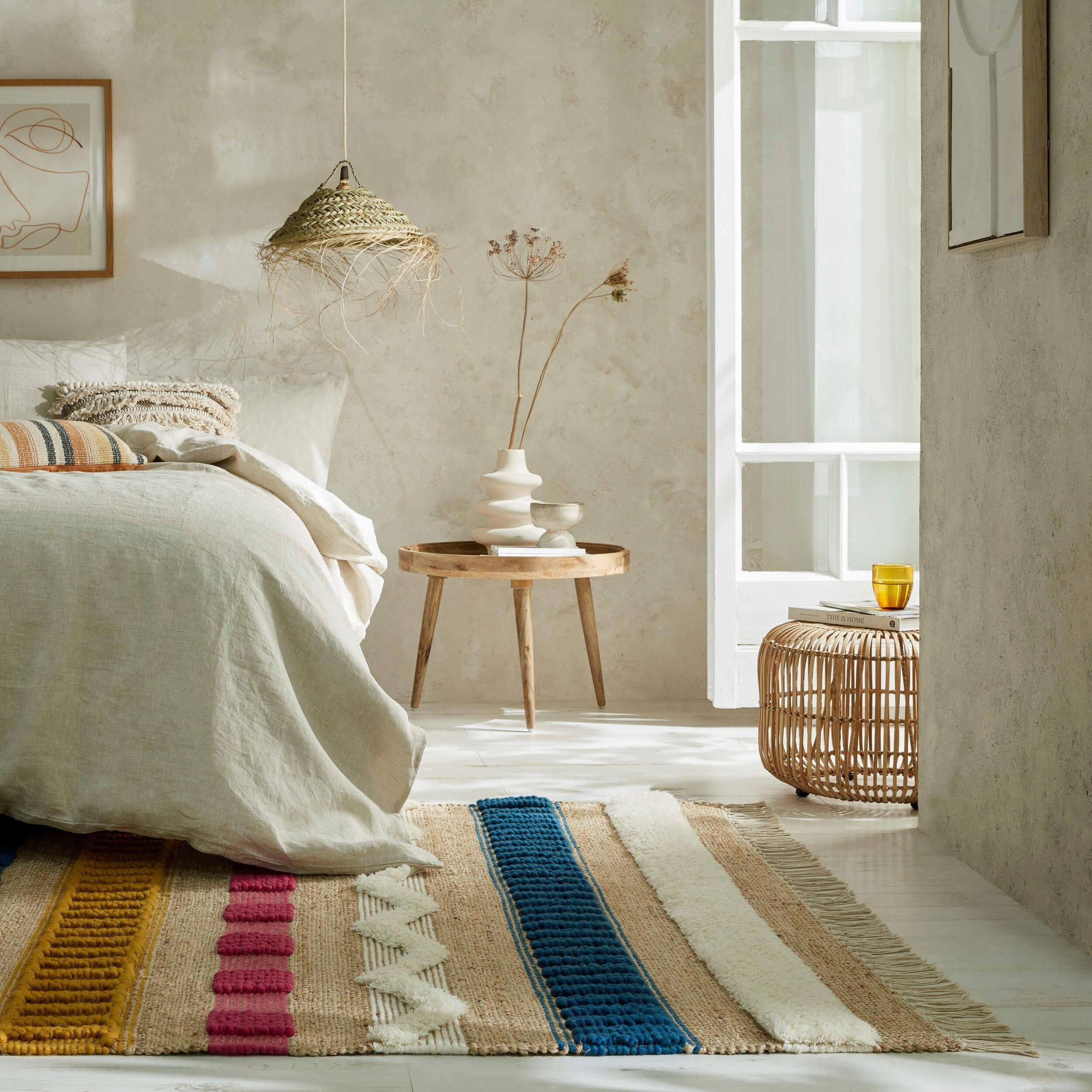 Boho-Look, Jute Höhe: rechteckig, Wolle FLAIR Teppich & wie mm, bunt Naturfasern 12 RUGS, Medina, aus