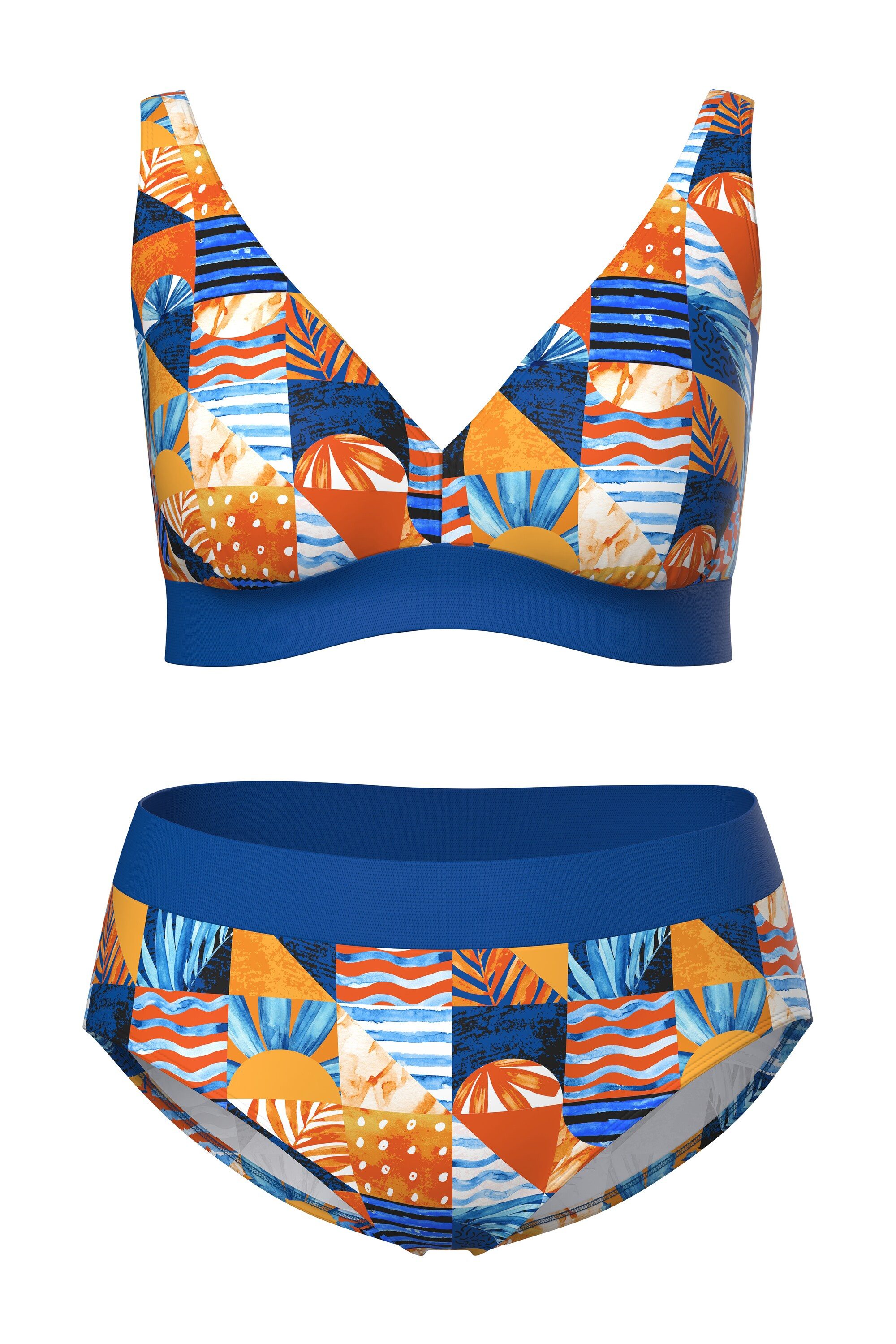 Ulla Popken Soft-BH Bikini Karomuster Softcups Träger verstellbar