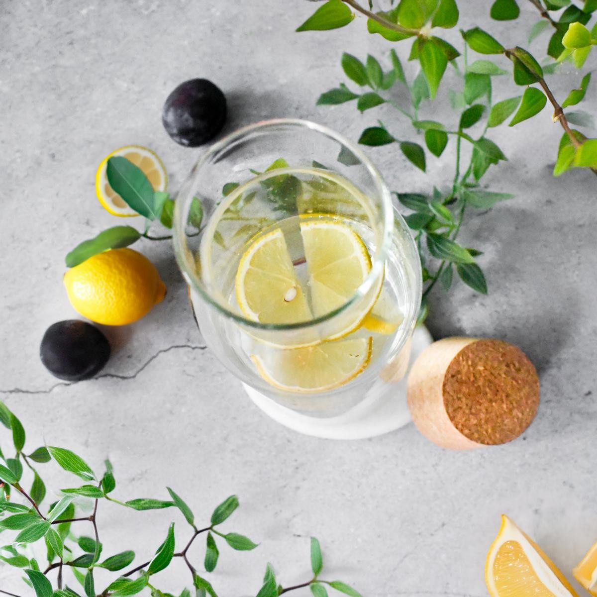 Sendez Wasserkaraffe Glaskaraffe 1 Liter mit Korkdeckel Weinkaraffe Dekanter Karaffe