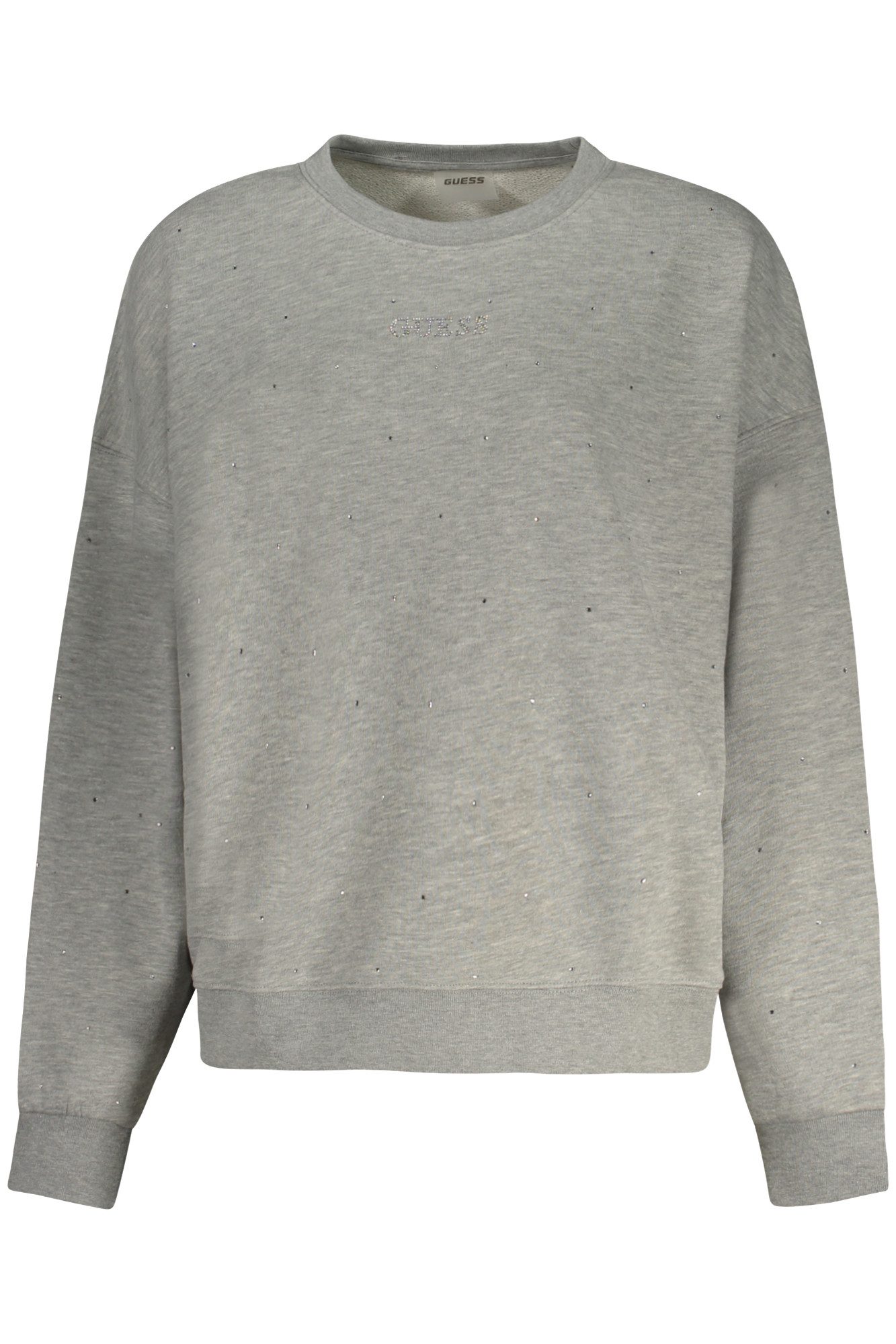 GUESS JEANS Sweatshirt Stylisches Damen-Sweatshirt Grau mit Strass & Logo