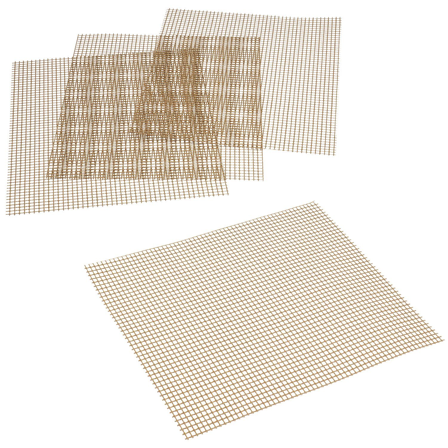 DINOWIN BBQ Grillmatten Set - 4 Stück, 40x33 Cm, Antihaft & Wiederverwendbar