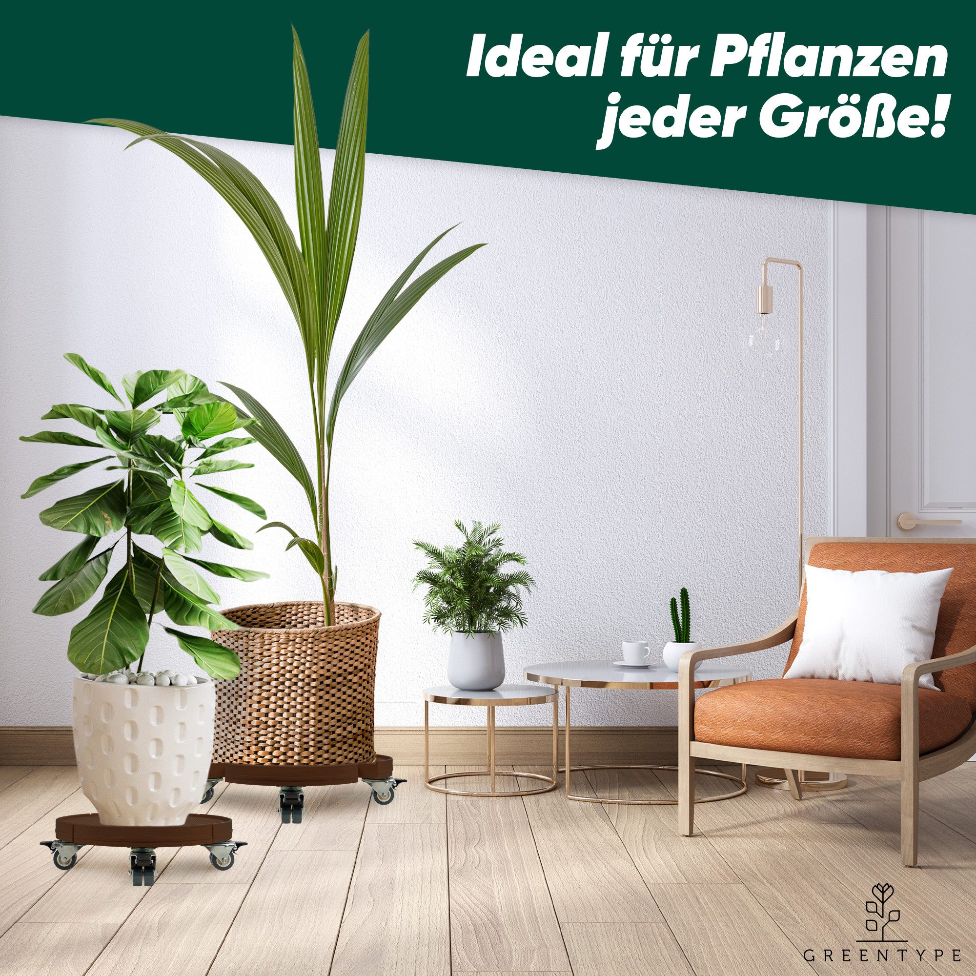 GREENTYPE Pflanzenroller GREENTYPE, Tragkraft 200 kg, Feststellbremse, 4 x günstig online kaufen