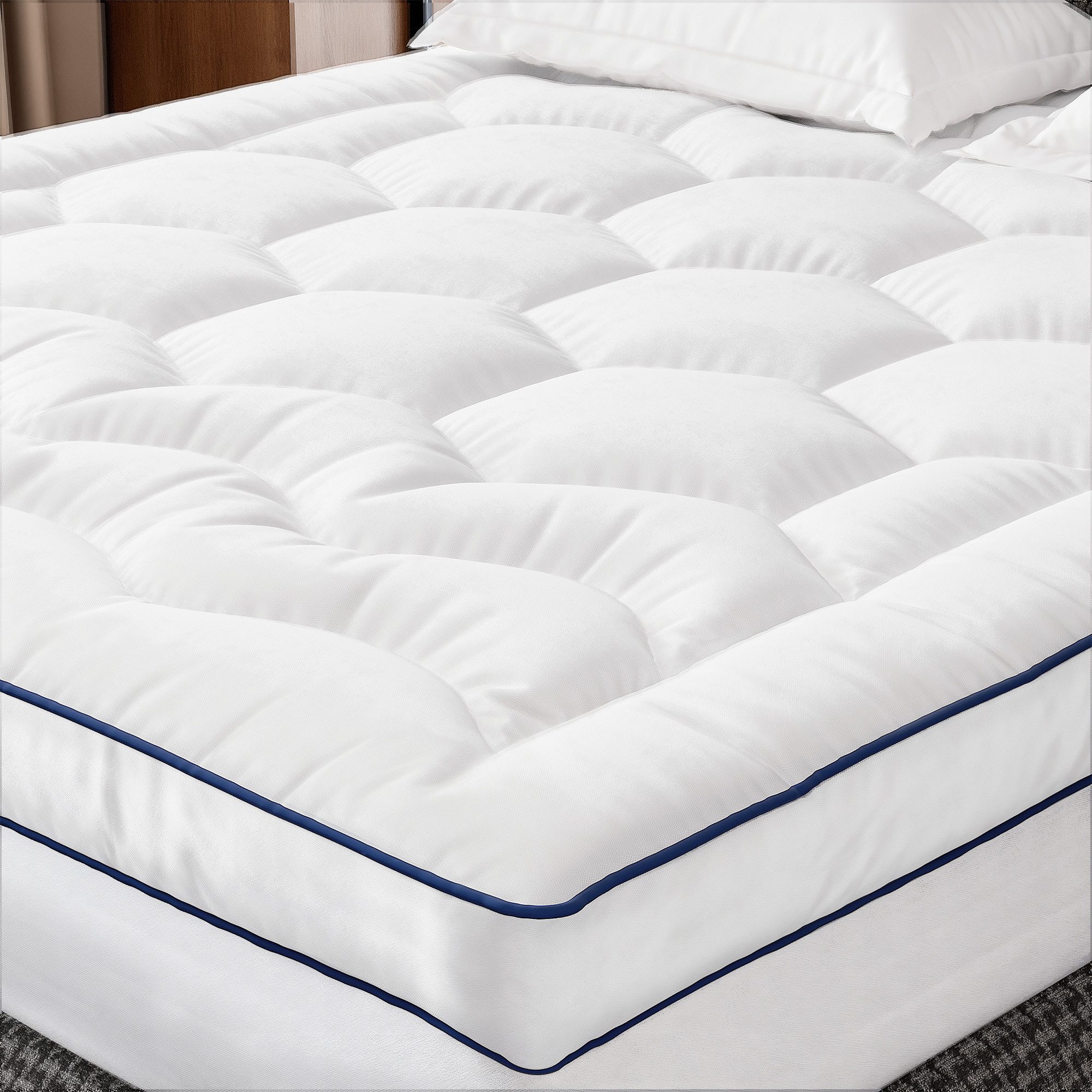 Kaltschaummatratze Microfaser Matratzentopper, Matratzenauflage mit Taschen, Klyvvo, 8 cm hoch, Mattress Topper für Harte Matratze, Boxspringbetten, Gästebett