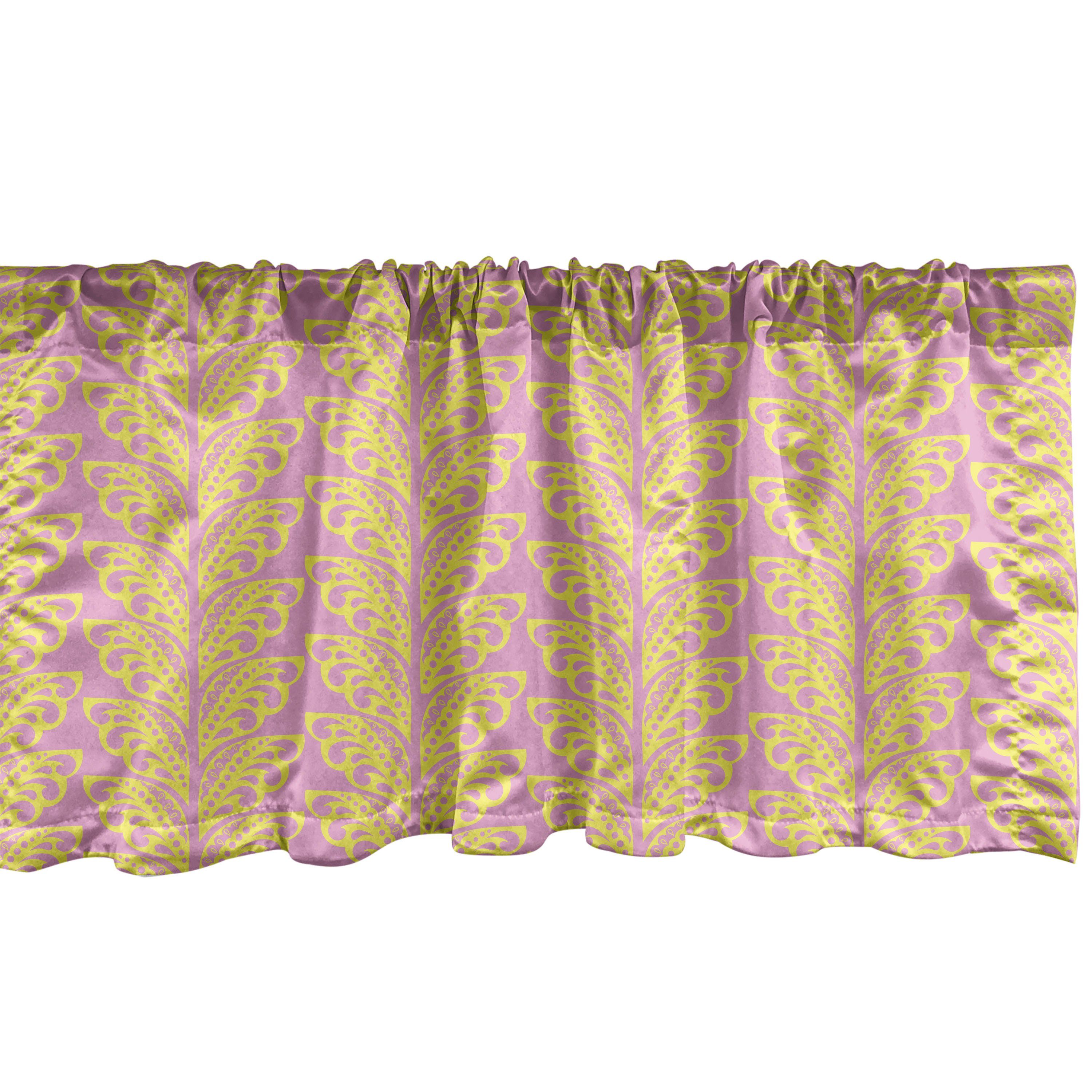 Scheibengardine Vorhang Volant für Küche Schlafzimmer Dekor mit Stangentasche, Abakuhaus, Microfaser, Blätter Abstrakt Töne Blatt blühen
