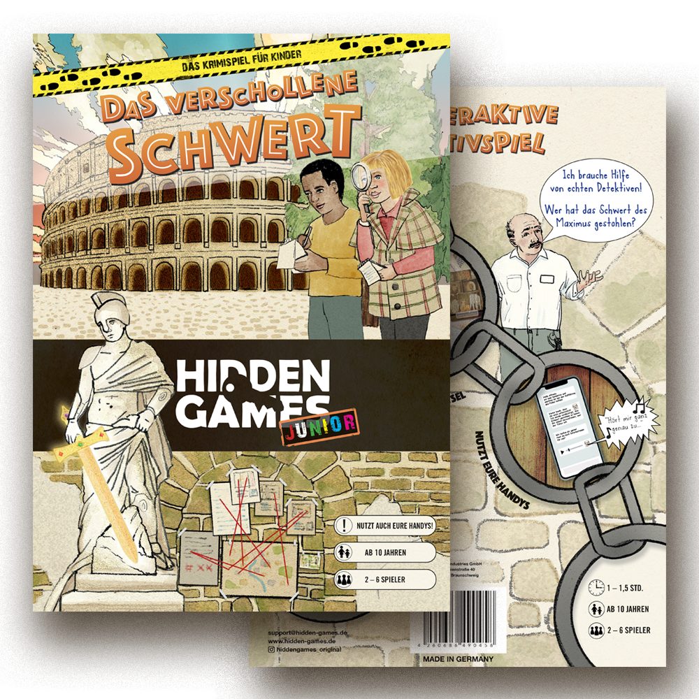 Hidden Games Junior Spiel, Krimispiel verschollene Kinder Schwert, Made in Germany für Das