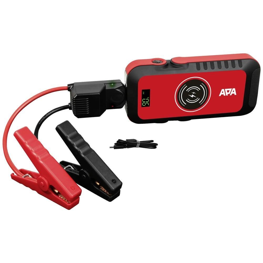 APA Starthilfe LiFePO4 600A 16444 Energiestation, 12 V-Ausgang 1x, SOS-Signalleuchte, Verpolungs- u. Elektronikschutz, U