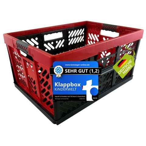 KiNDERWELT Klappbox Premium Faltbox 45 L bis 50 kg Soft-Touch Griffen, aus hochwertigem Kunststoff