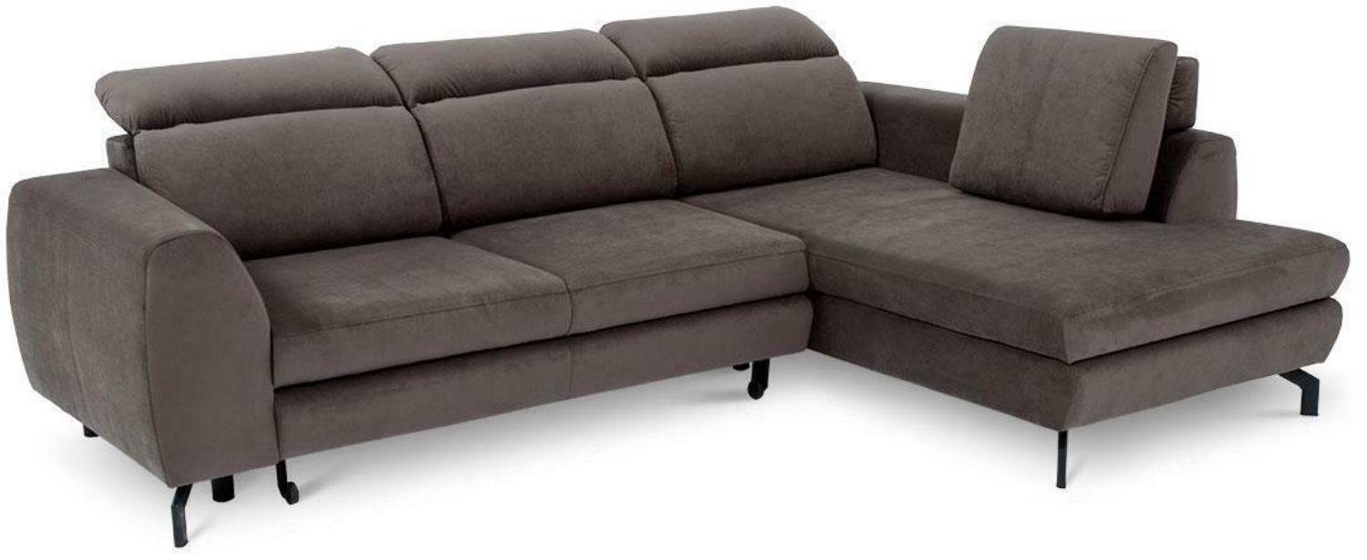 Textil Ecksofa Grau JVmoebel Schlafsofa Sofa, Design Couch Bettfunktion Polster Sofa