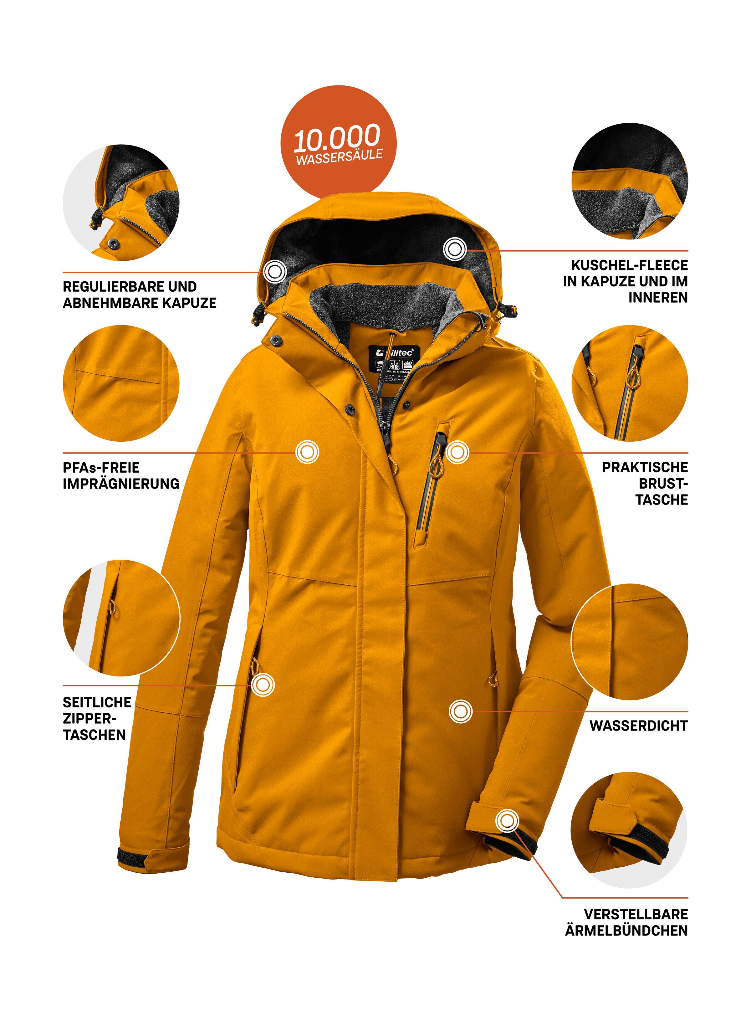 Killtec Outdoorjacke KOW 140 WMN JCKT Wasserdichte Damenjacke, atmungsaktiv, abnehmbare Kapuze