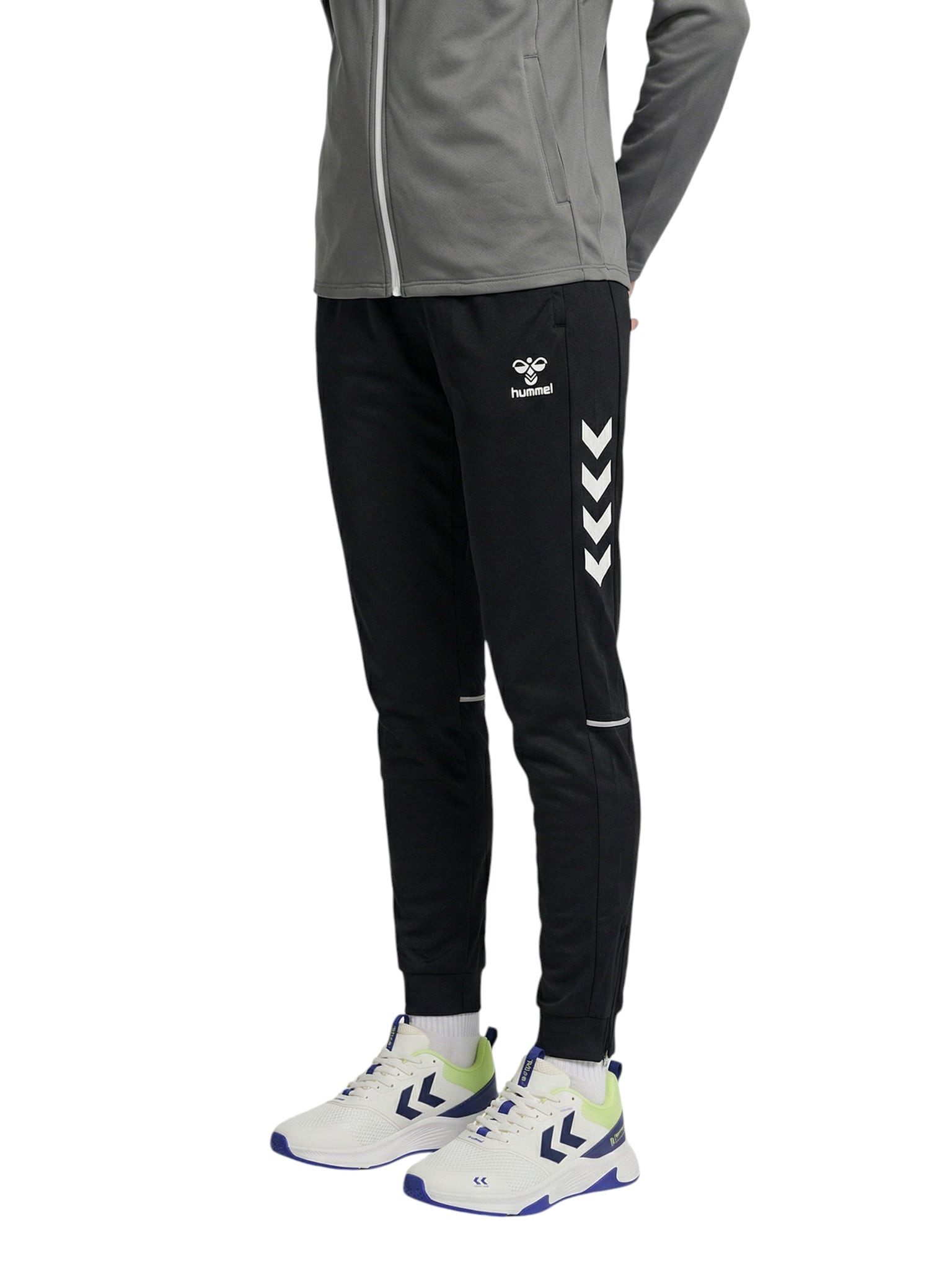 hummel Sporthose hmlCORE 2.0 Track Pants (100% rec. Polyester) lang schwarz/weiss Damen