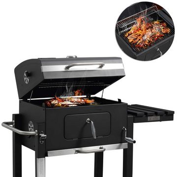 Strattore Holzkohlegrill Grill BBQ Grillwagen XL höhenverstellbar mit Rädern