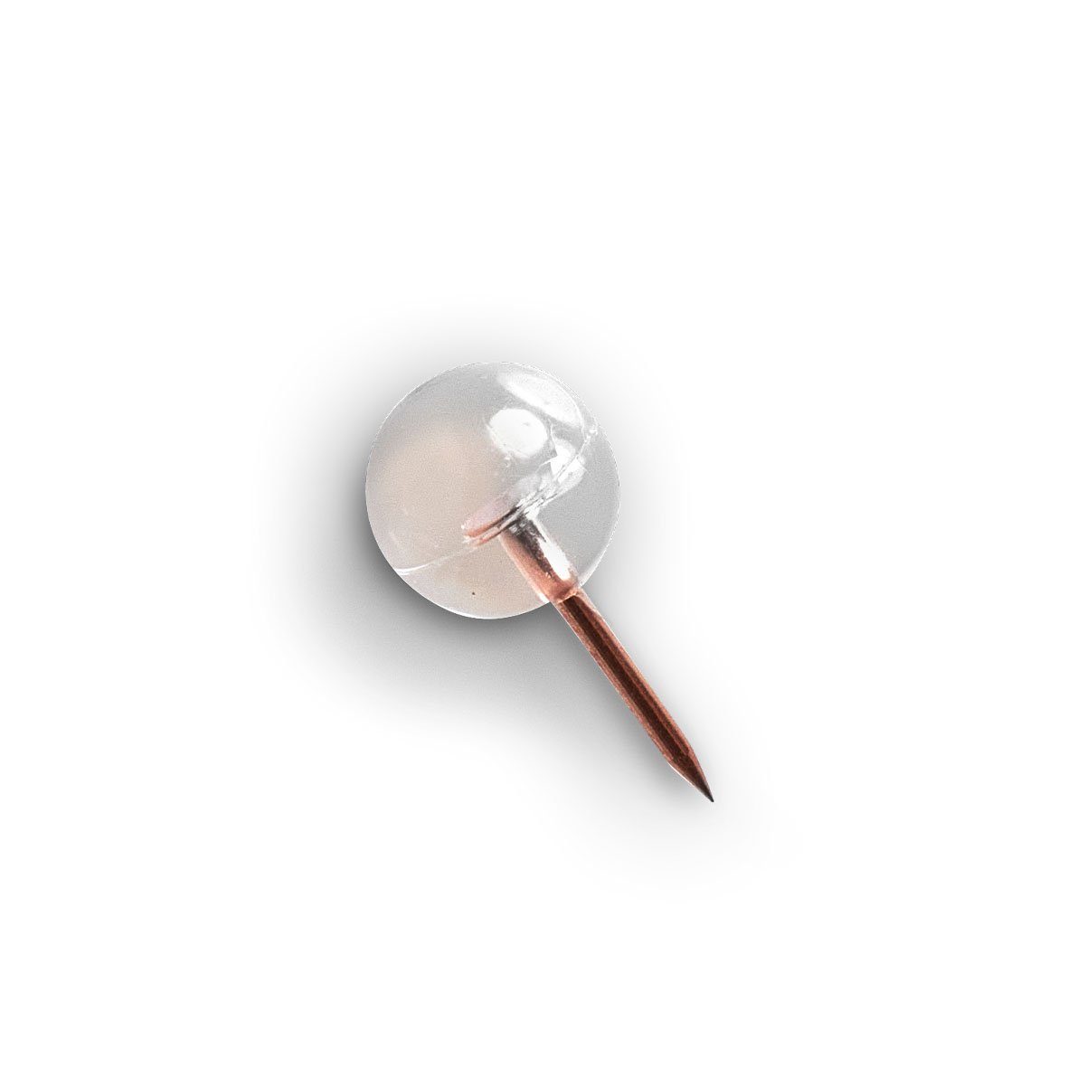 Basera® Pinnnadel Pinnwandnadeln Kugelform, Transparent mit Stahlnadel, roségold 25-teilig – Bild 2 von 3
