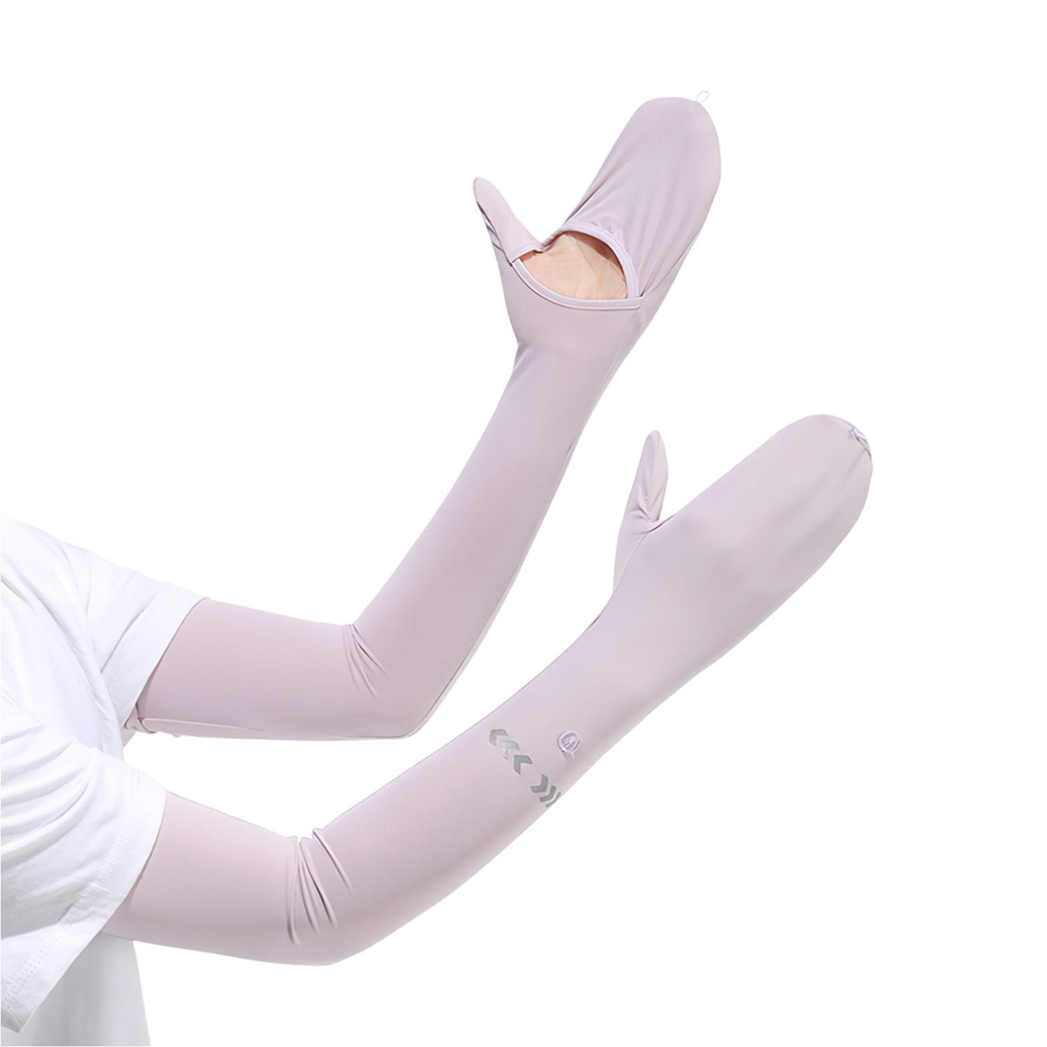 Refttenw Armlinge UV-Schutz Fahrrad Armlinge mit Handschuhklappe, Kühlend Ärmlinge für Damen Herren Volleyball Basketball Fußball Golf