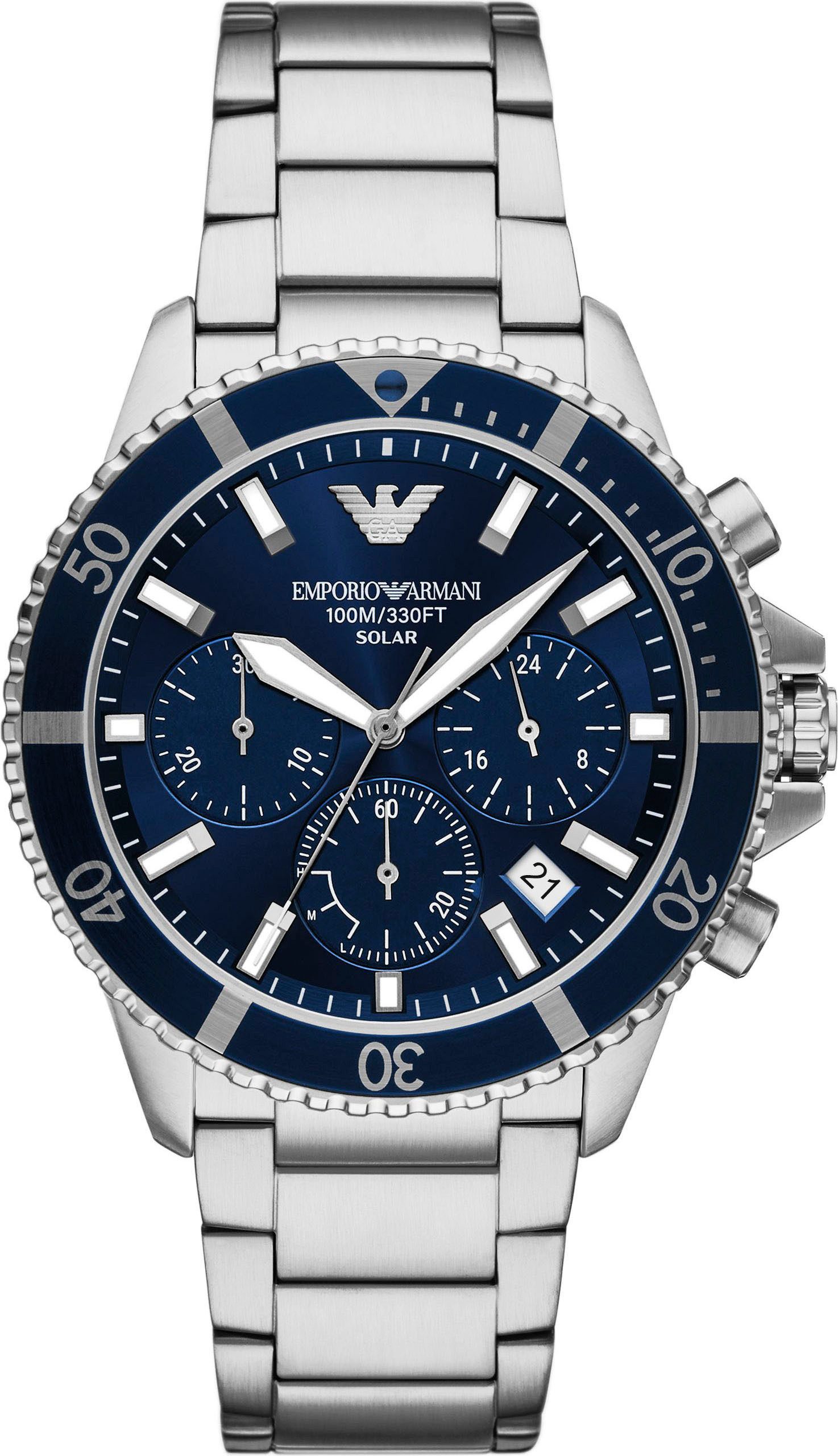Emporio Armani Chronograph AR11681, Armbanduhr, Solar, Herrenuhr, Edelstahl günstig online kaufen