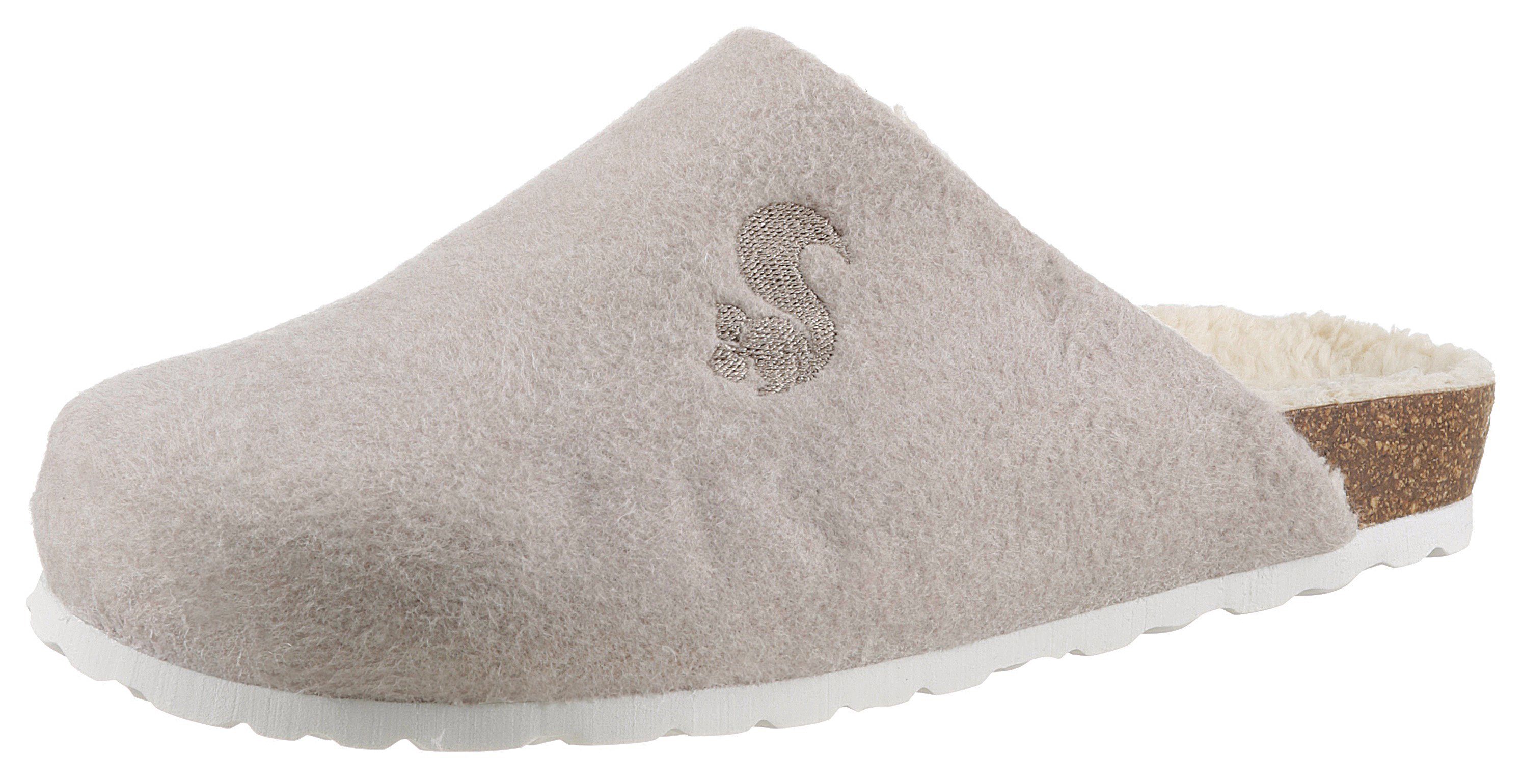 thies Warmfutter Pantoffel kuscheligem mit helltaupe