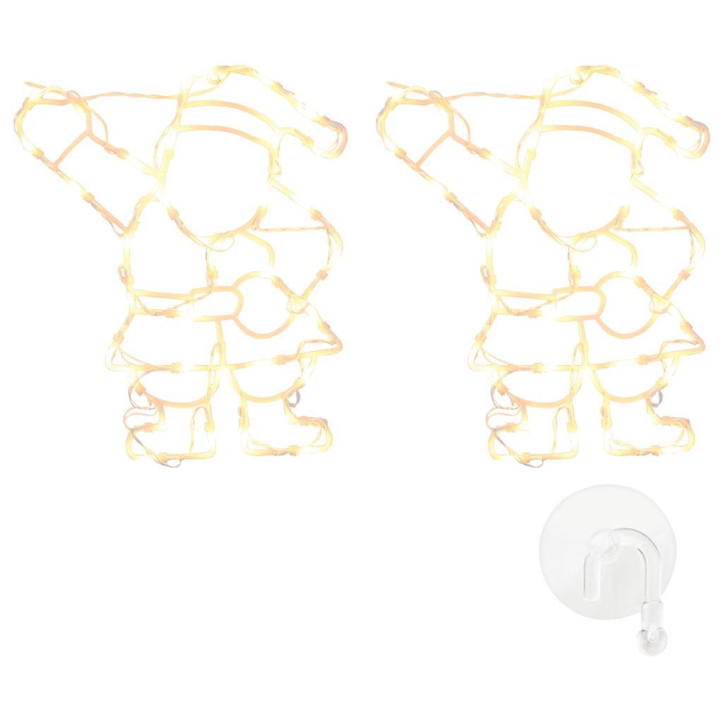 vidaXL Weihnachtsfigur Weihnachtsbeleuchtung Weihnachtsmann-Silhouette 2 Stk. 35 LEDs (1 St)