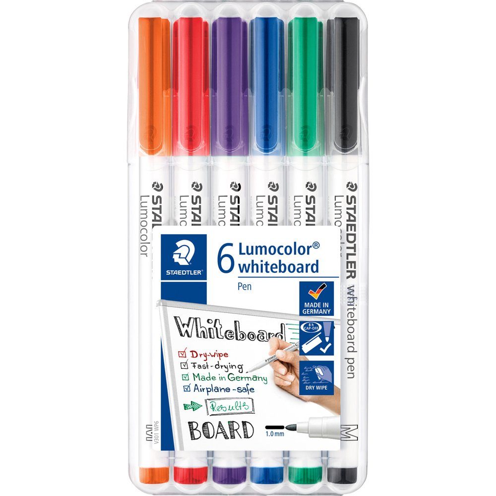 STAEDTLER Whiteboard Marker Staedtler Lumocolor 301 WP6 Whiteboardmarker Sortiert (Farbauswahl nic