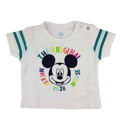 Disney Mickey Mouse T-Shirt Baby Jungen kurzarm Shirt Gr. 62 bis 86, 100% Baumwolle, Rot oder Weiß