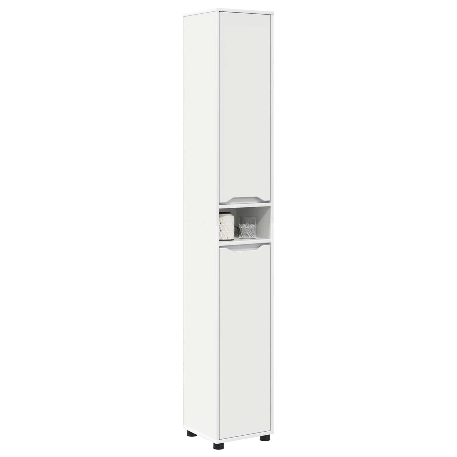 vidaXL Badezimmerspiegelschrank Badezimmerschrank Weiß 30,5 x 30 x 195 cm Holzwerkstoff (1-St)