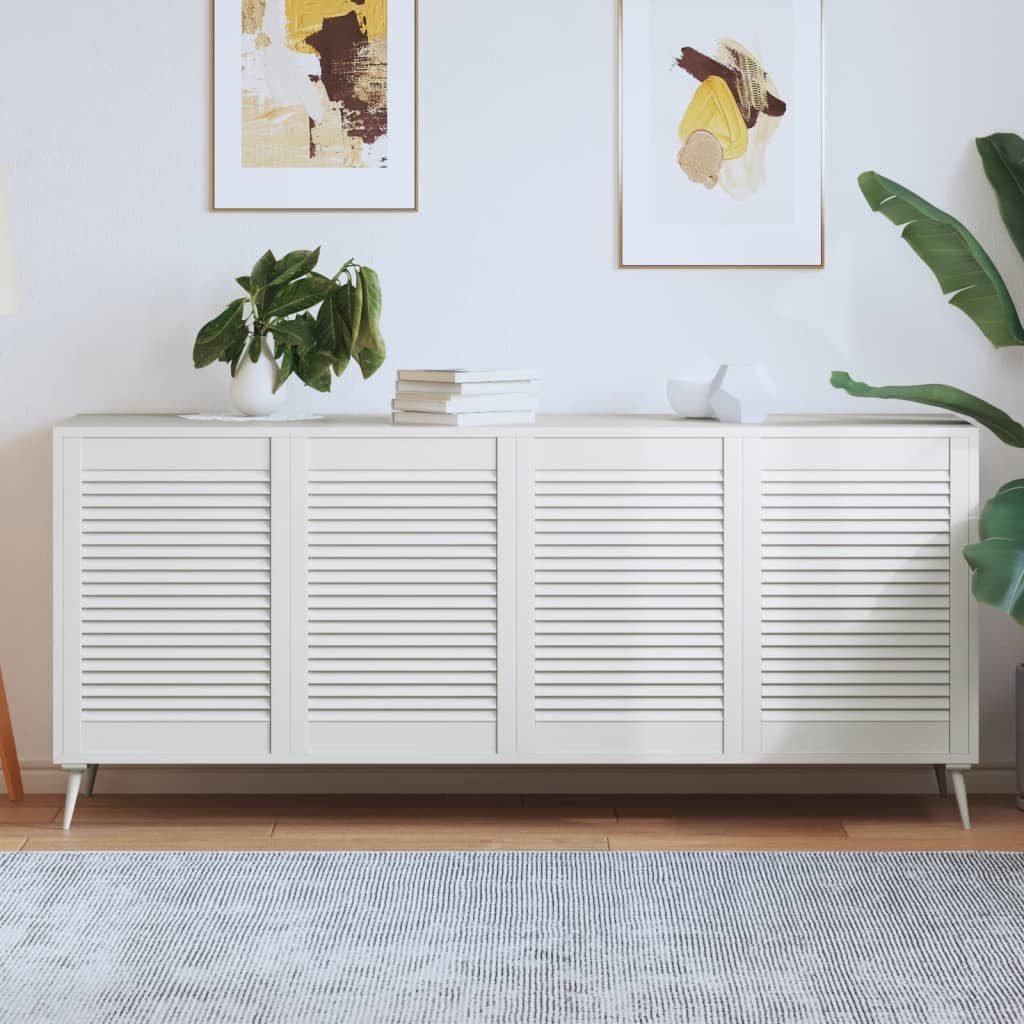 vidaXL Schranktür, Türen Lamellen-Design 4 Stk. Weiß 69x49,4 cm Massivholz