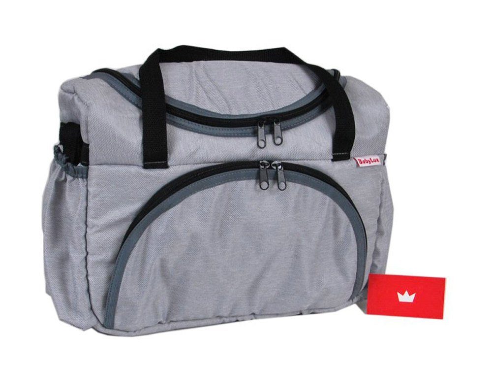 BabyLux Wickeltasche BABYLUX Kinderwagentasche WICKELTASCHE Pflegetasche Windeltasche, 53. JEANS Grau hell