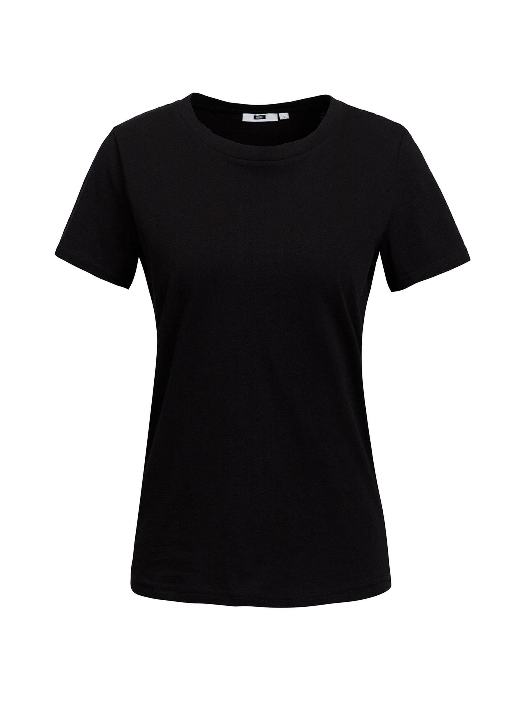 Schwarz T-Shirt Fashion (1-tlg) WE