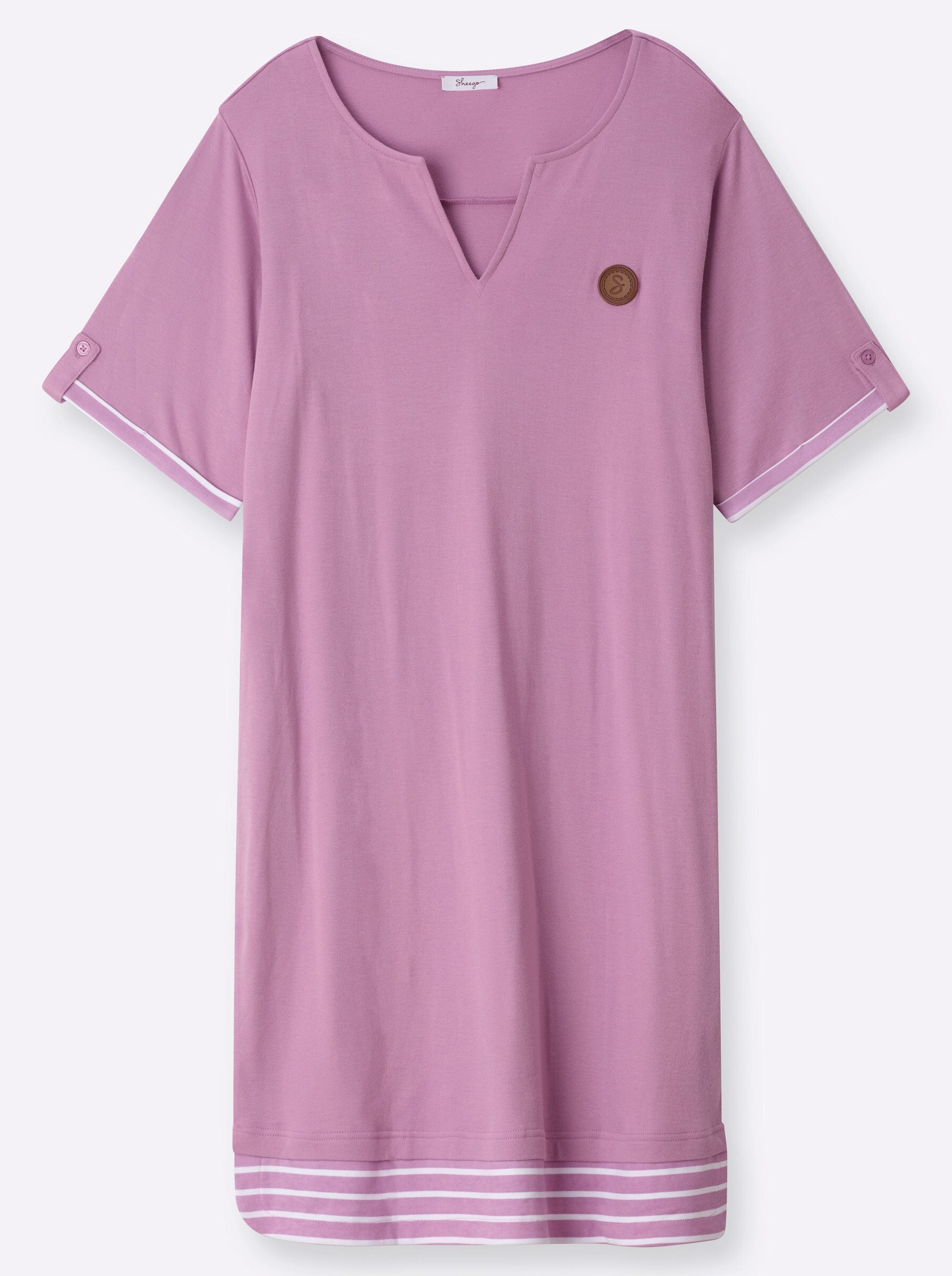 Sheego Jerseykleid Jersey-Kleid Kurzarm