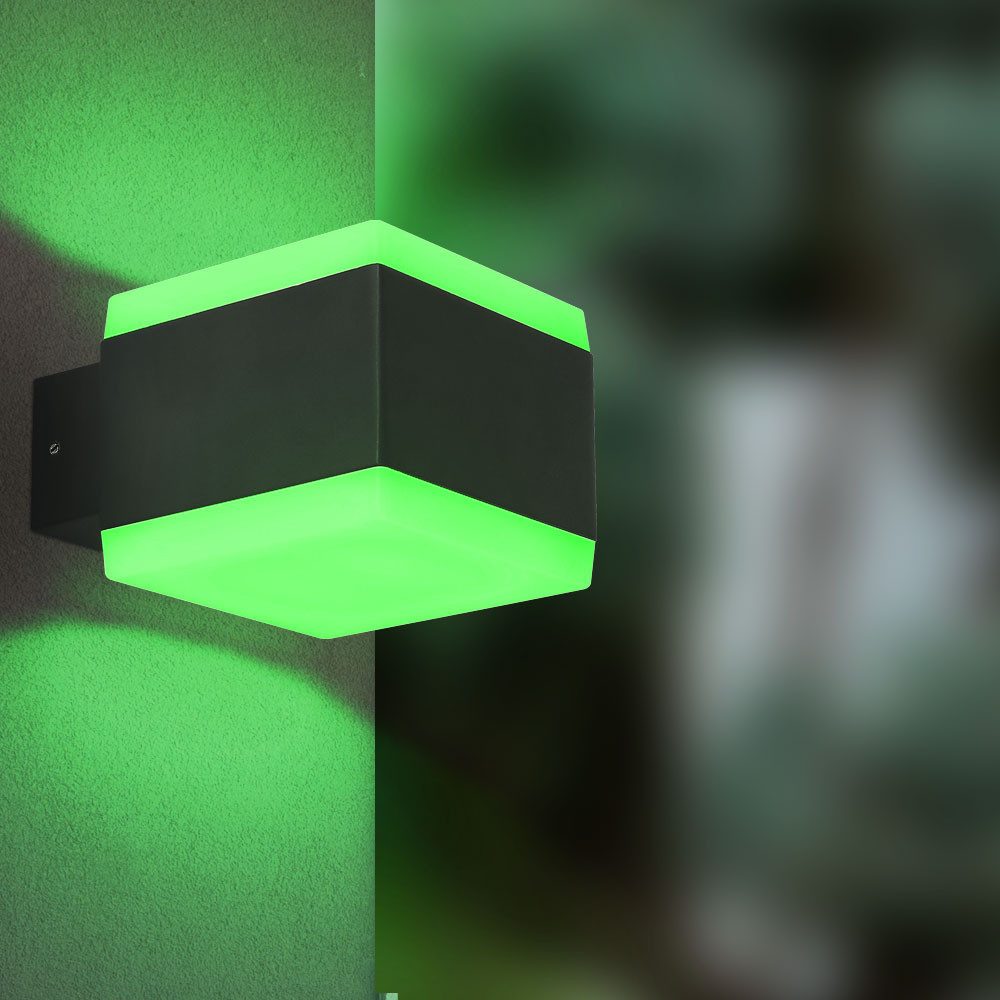 GLOBO LIGHTING LED Wandstrahler, LED-Leuchtmittel fest verbaut, Kaltweiß, Warmweiß, Neutralweiß, Tageslichtweiß, Farbwechsel, Smart RGB LED Wand Lampe Leuchte App Alexa Dimmbar Farben Fixierbar