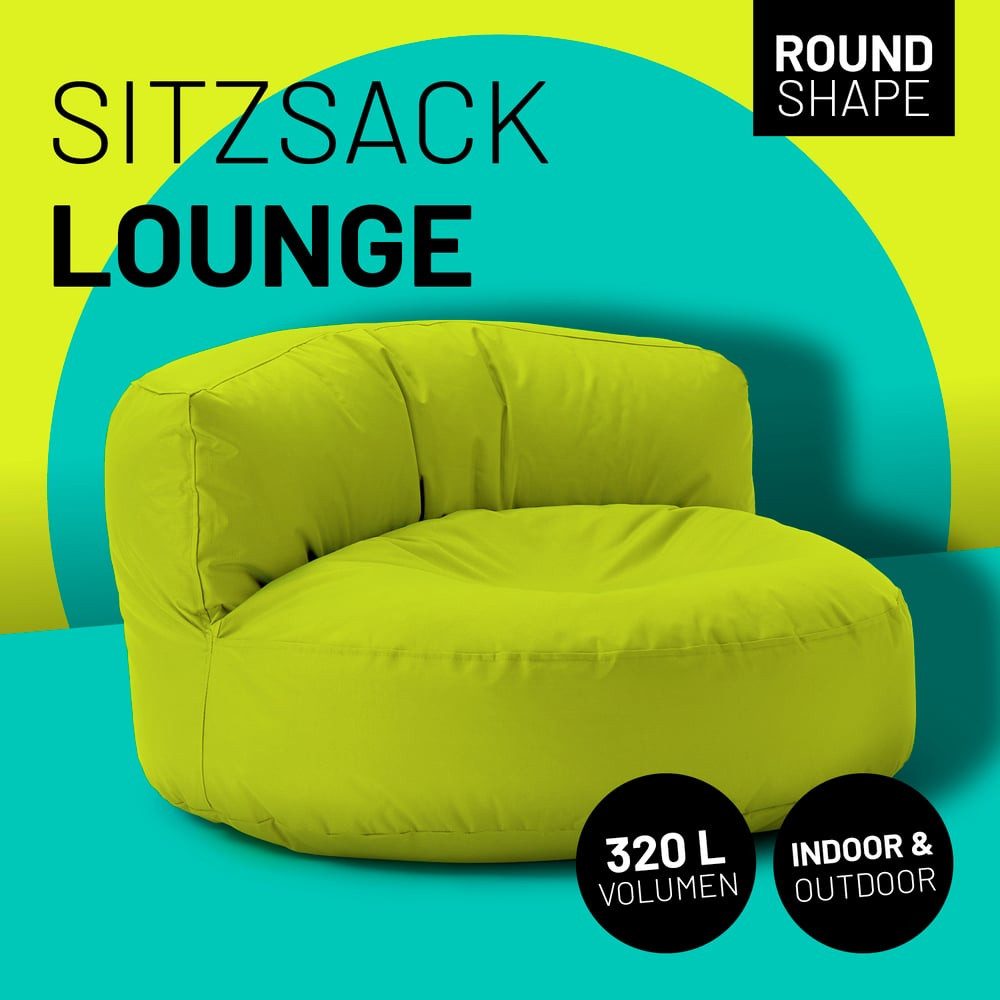 Lumaland Sitzsack Round Sofa Sitzkissen Bean Bag Couch Lounge, inkl. Rücken günstig online kaufen