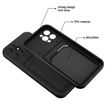 CoolGadget Handyhülle Card Case Handy Tasche für Apple iPhone 13 Pro 6,1 Zoll, Silikon Schutzhülle mit Kartenfach für iPhone 13 Pro Hülle